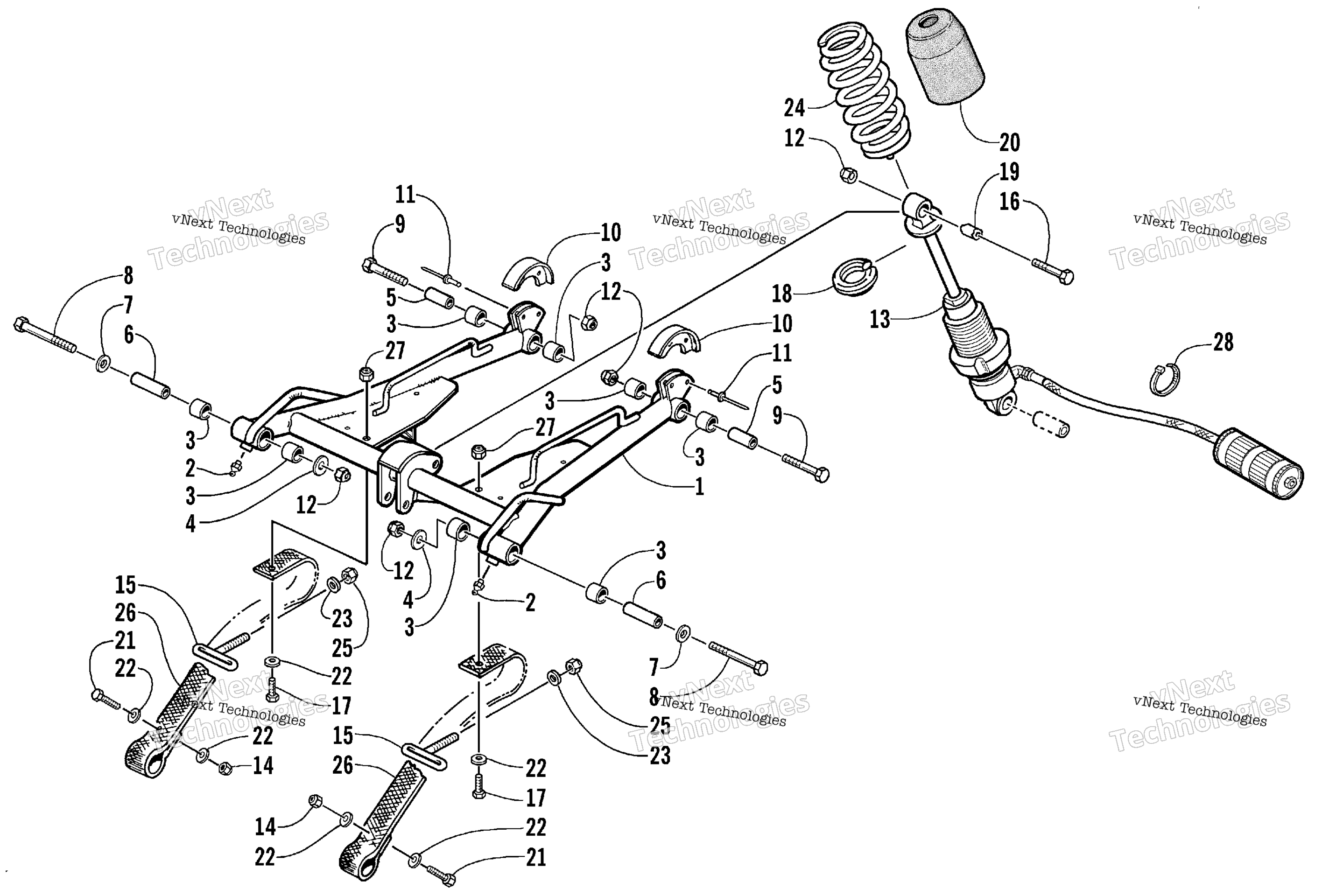 Задняя часть Suspension Front Arm Assembly