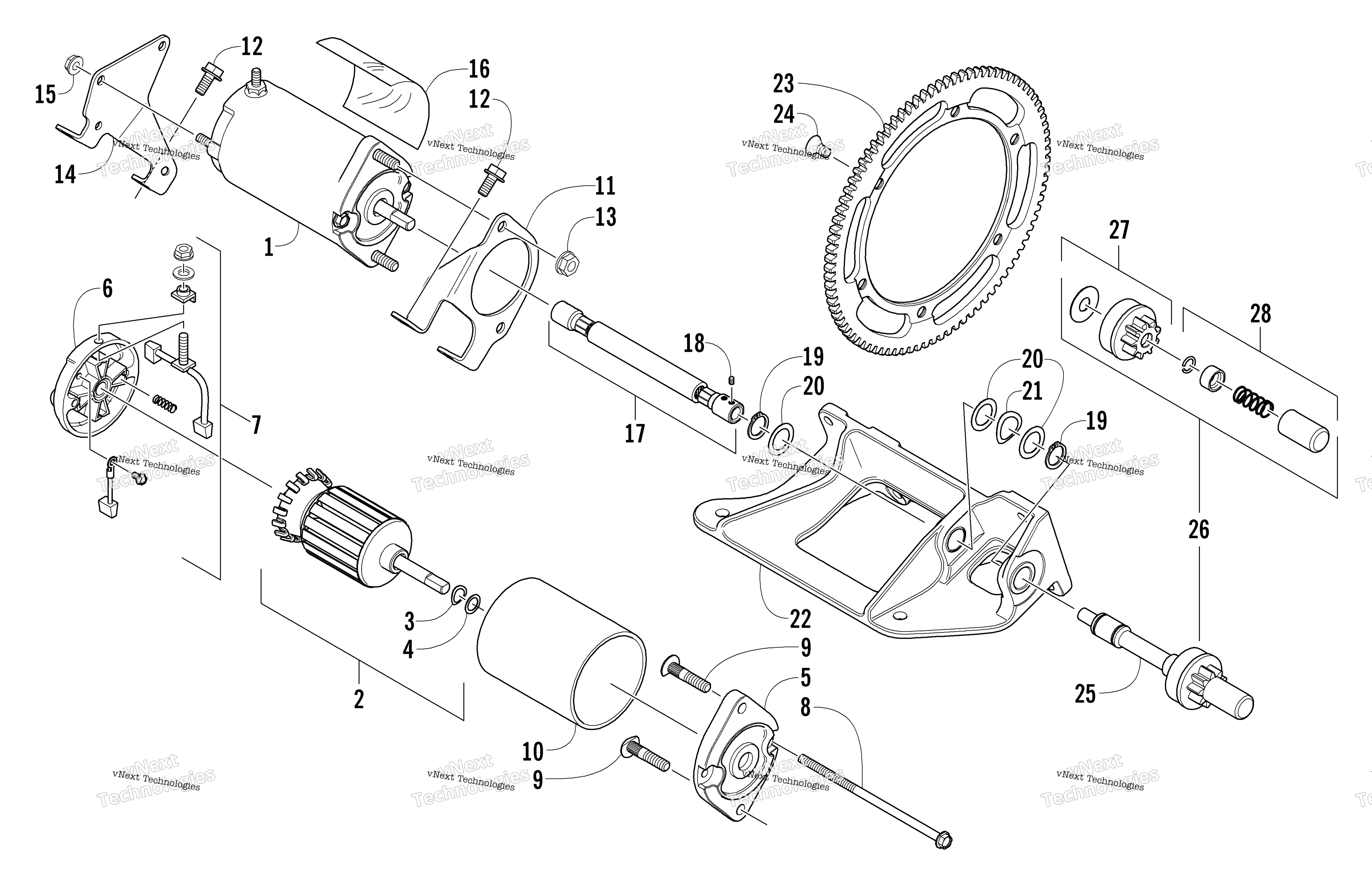 Flex привод Starter Motor узел (Optional)