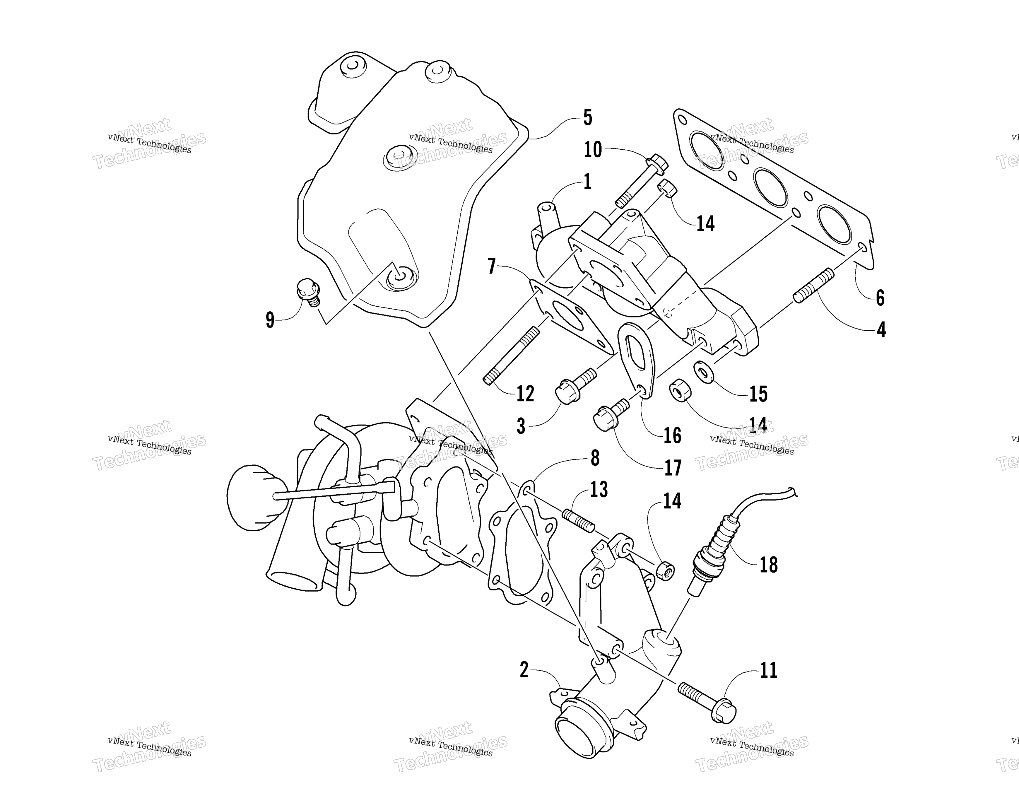 Выхлопная система Manifold Assembly
