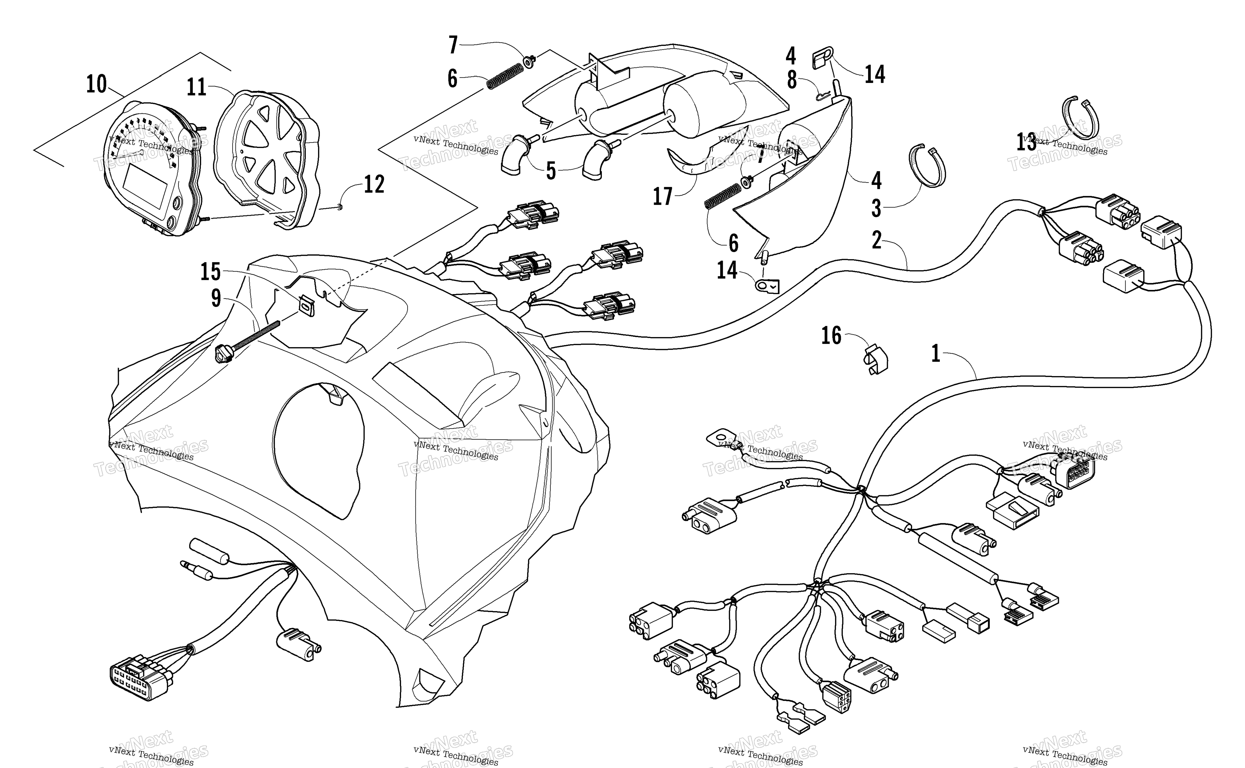 Headlight, Instruments, и Wiring Assemblies