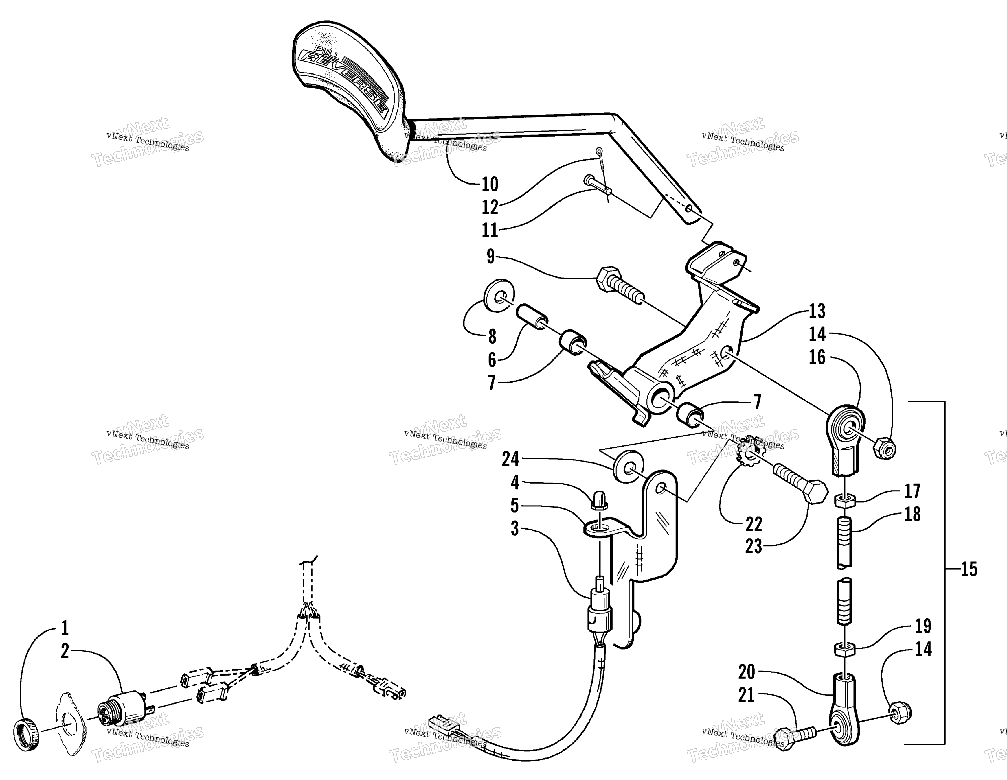 Задняя передача SHIFT LEVER ASSEMBLY