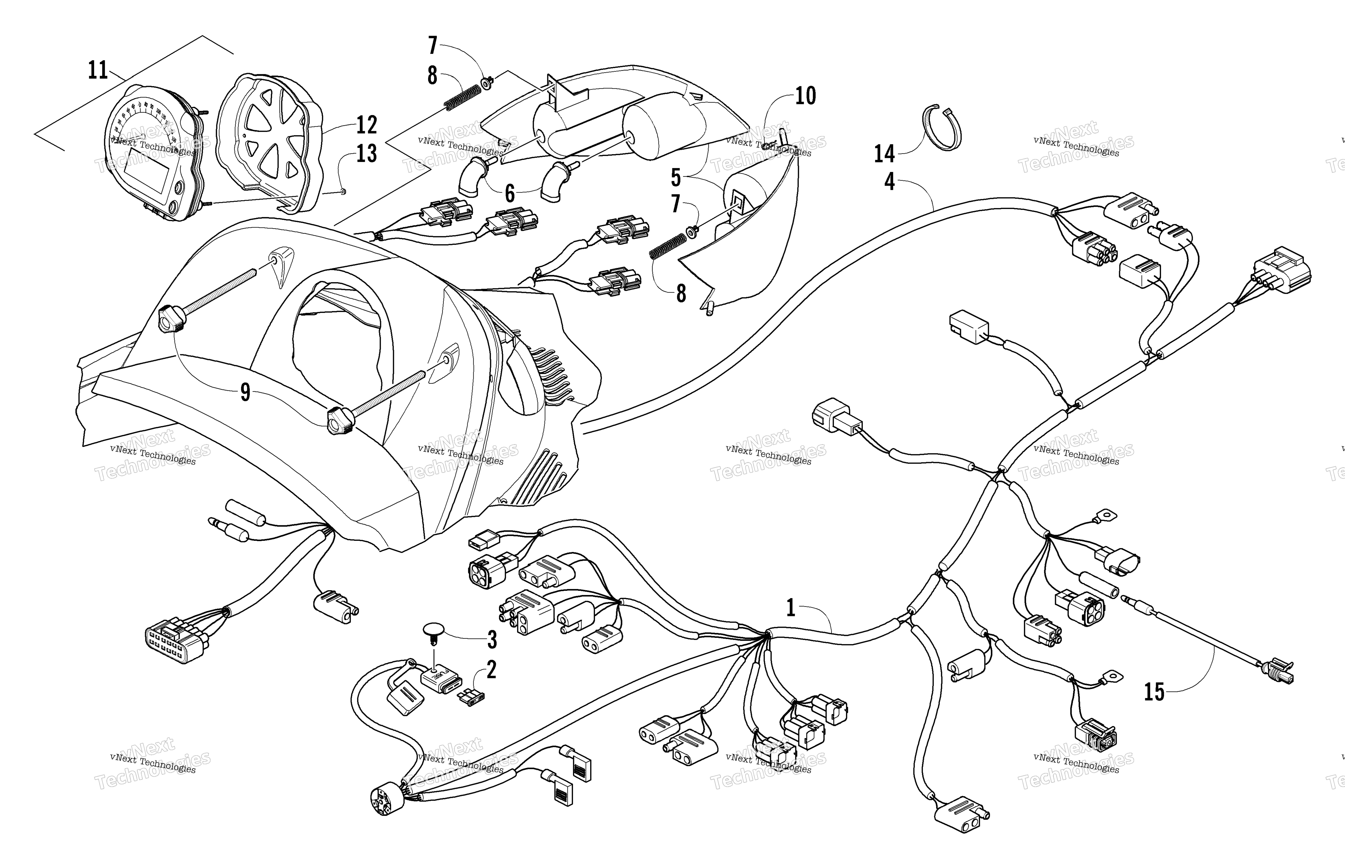 Headlight, Instruments, и Wiring Assemblies