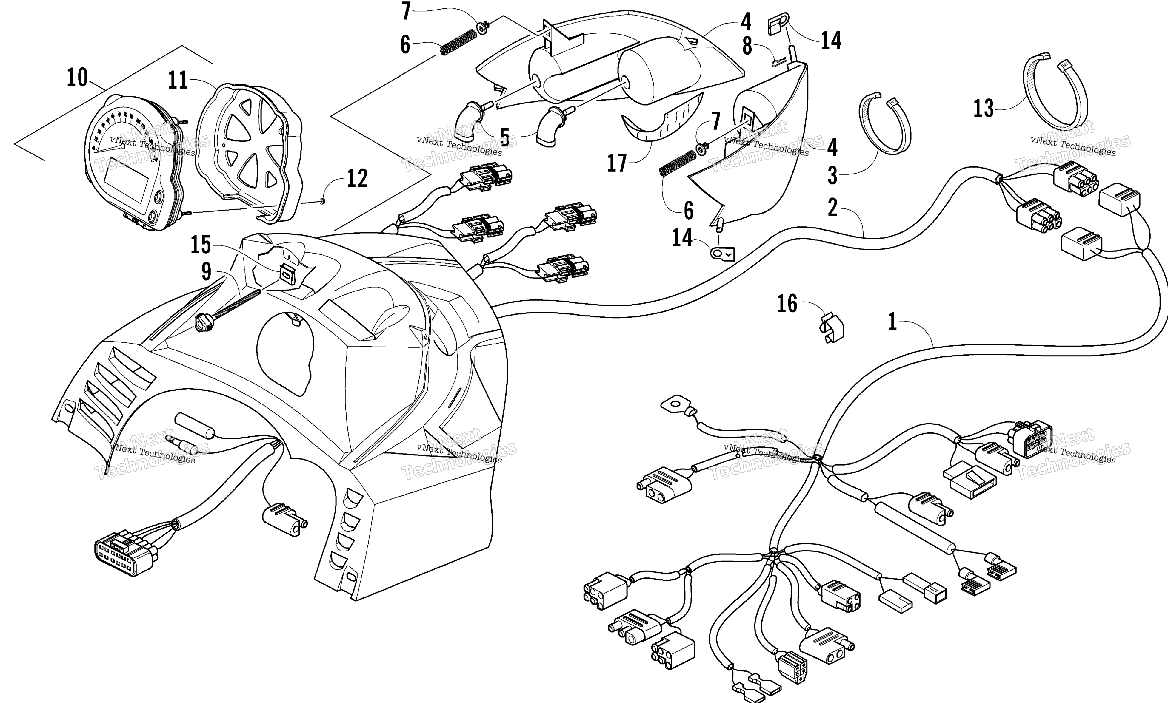 Headlight, Instruments, и Wiring Assemblies