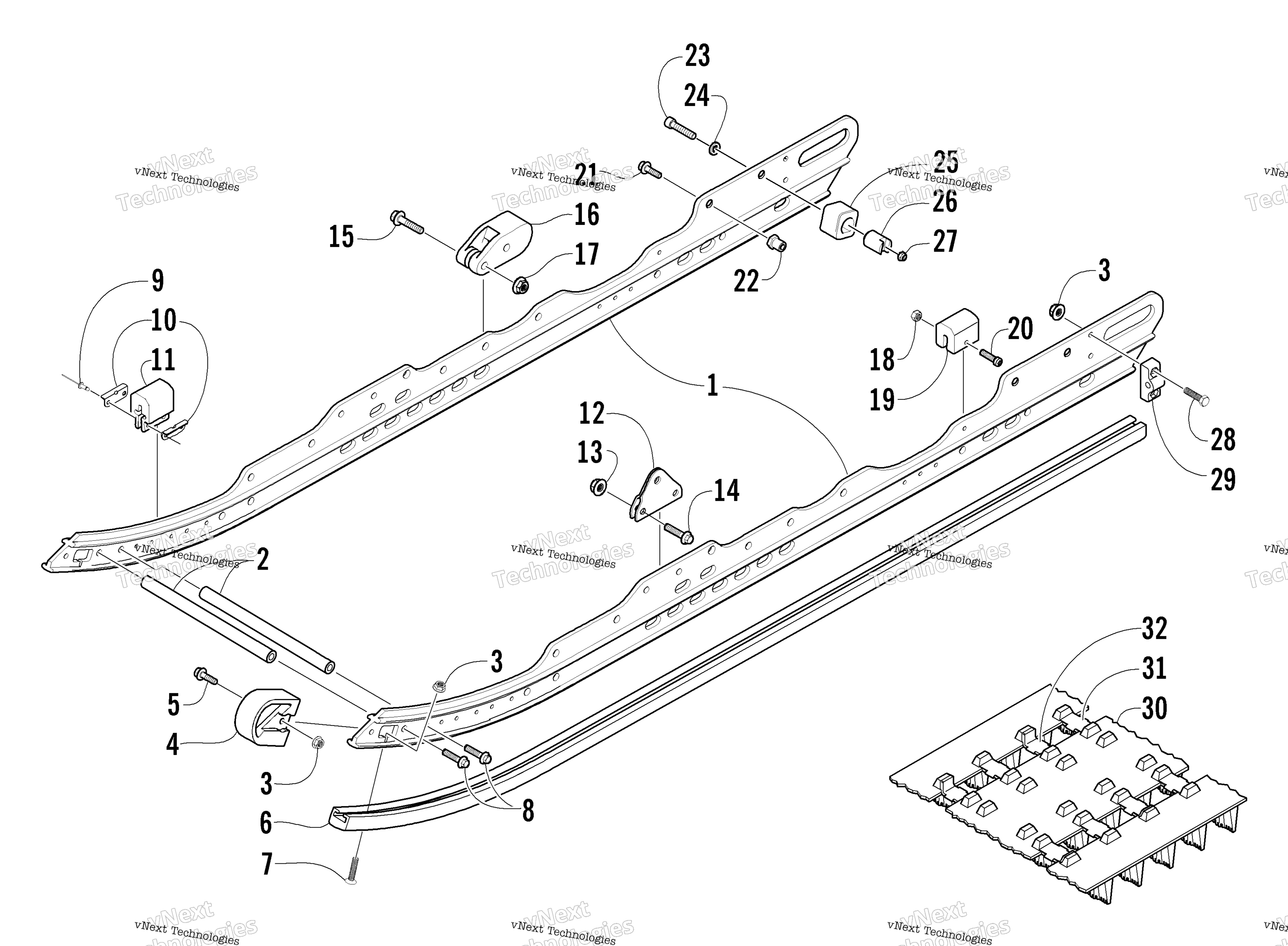 Slide Rail и Track узел