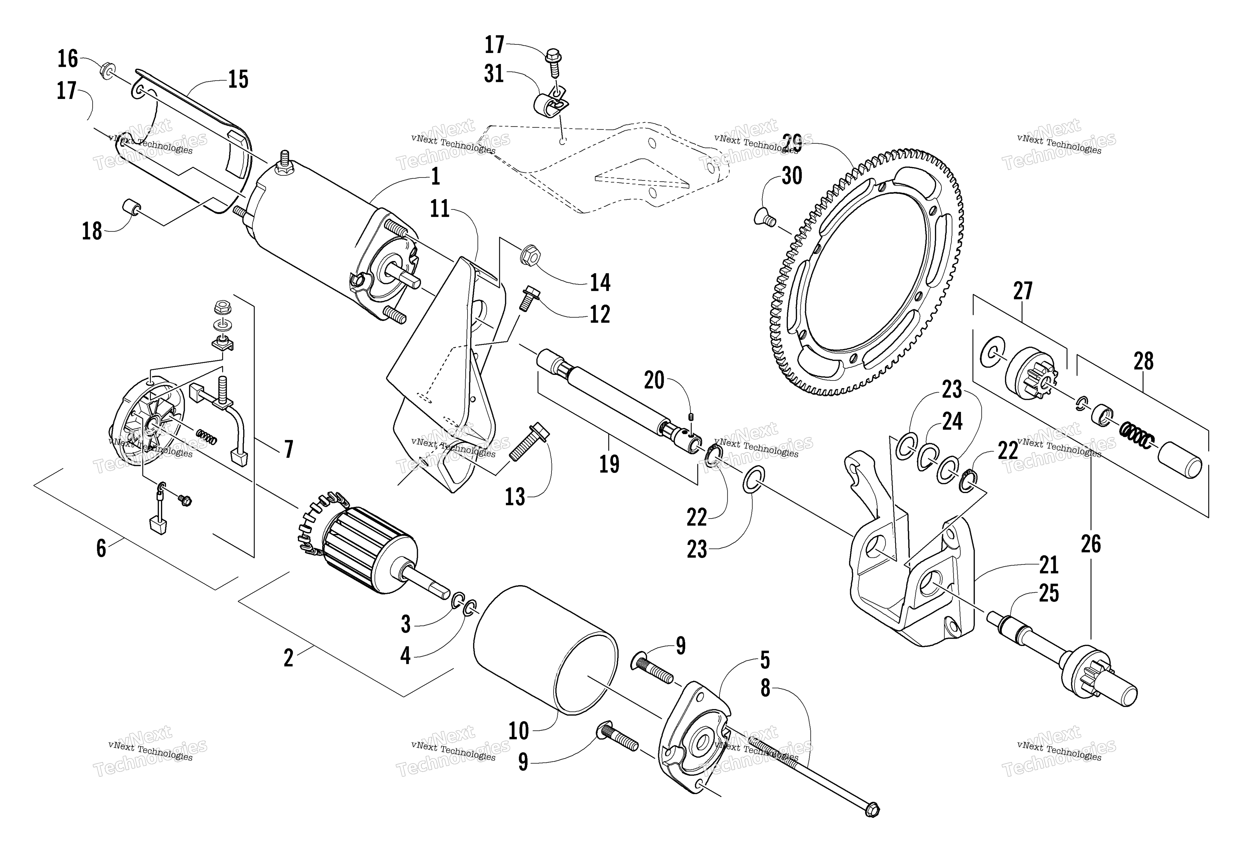 Flex привод Starter Motor узел
