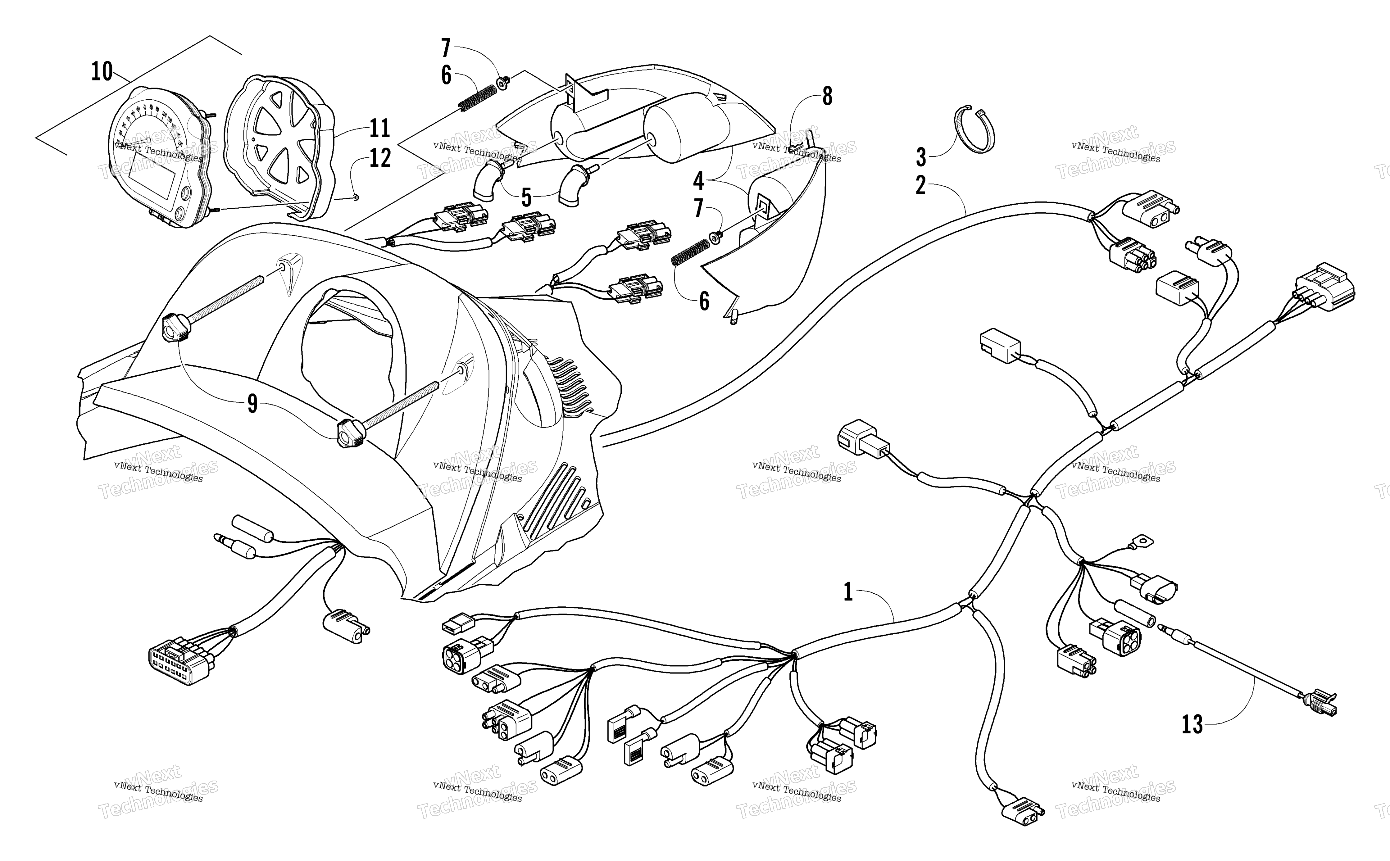 Headlight, Instruments, и Wiring Assemblies