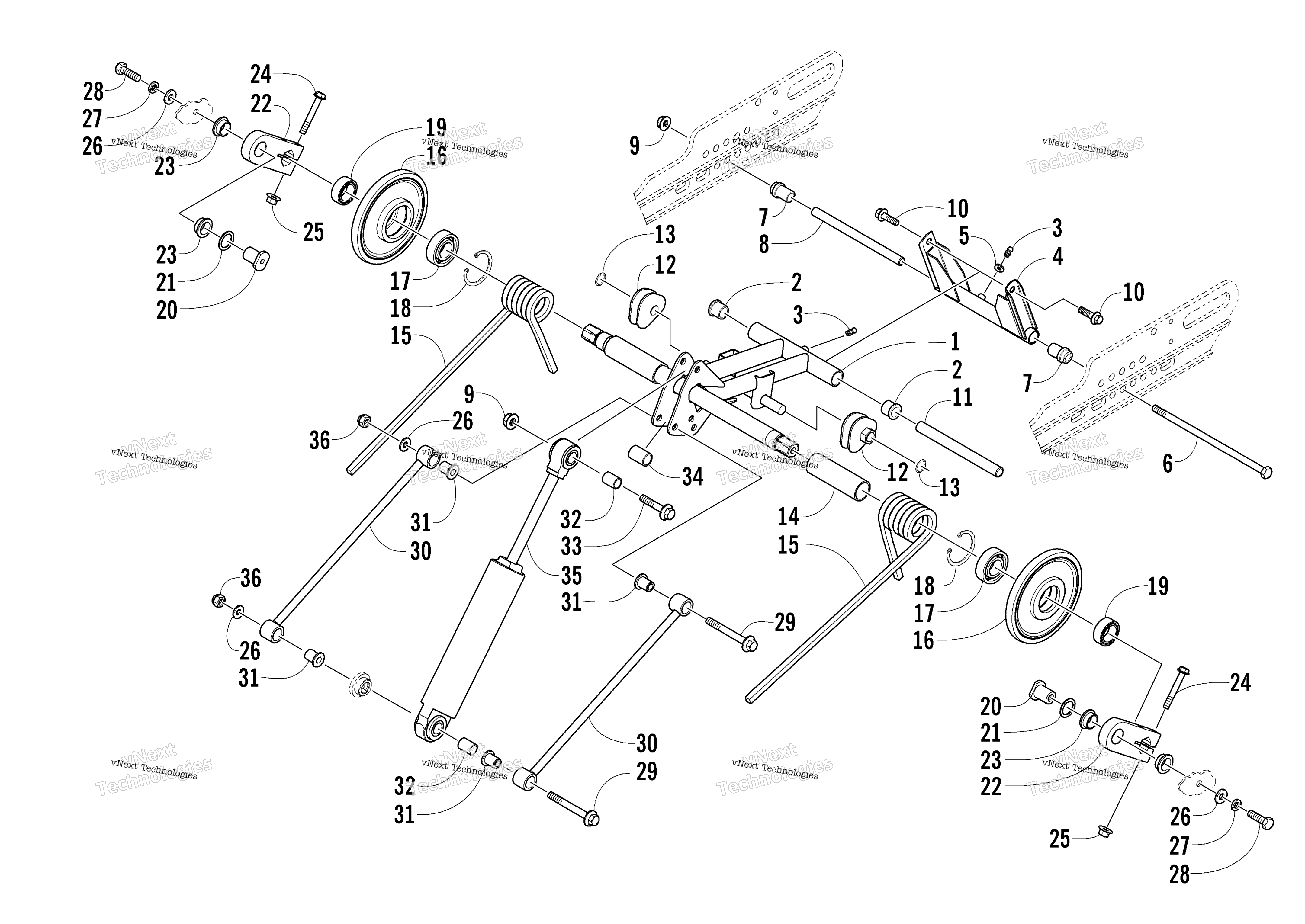 Задняя часть Suspension Rear Arm Assembly