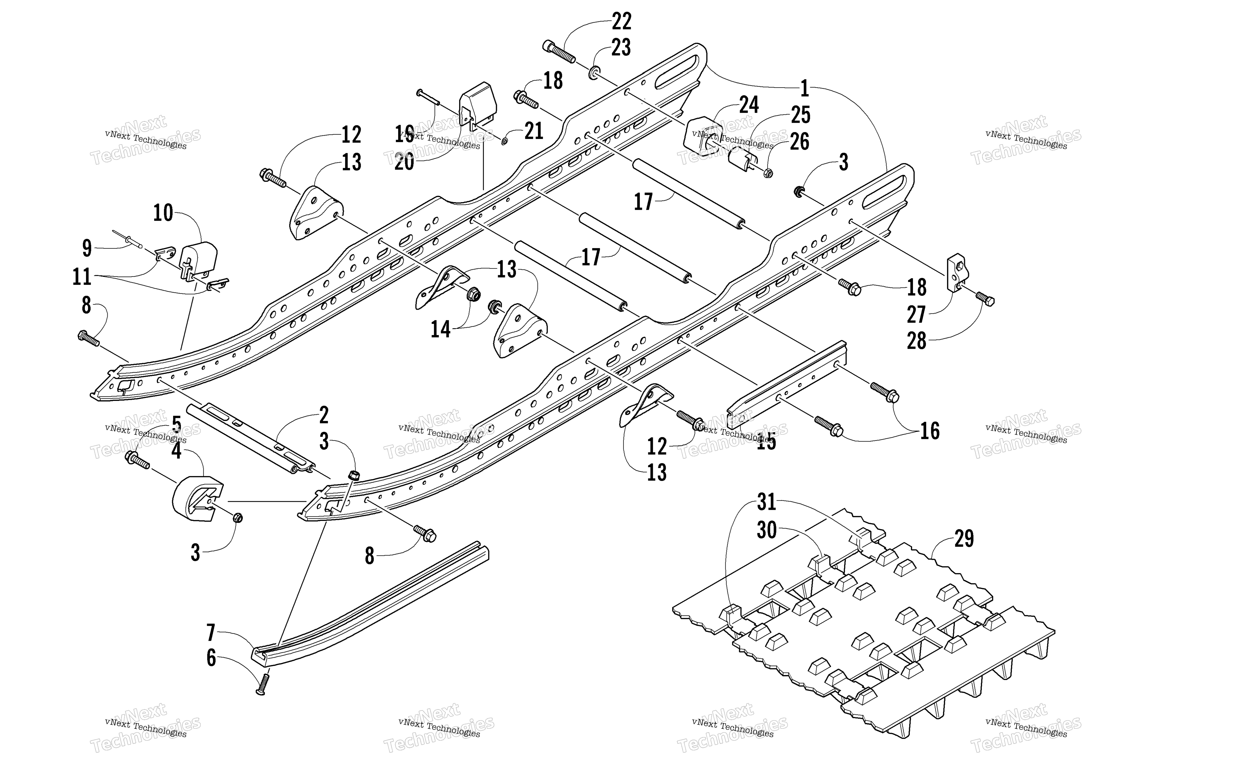 Slide Rail и Track узел