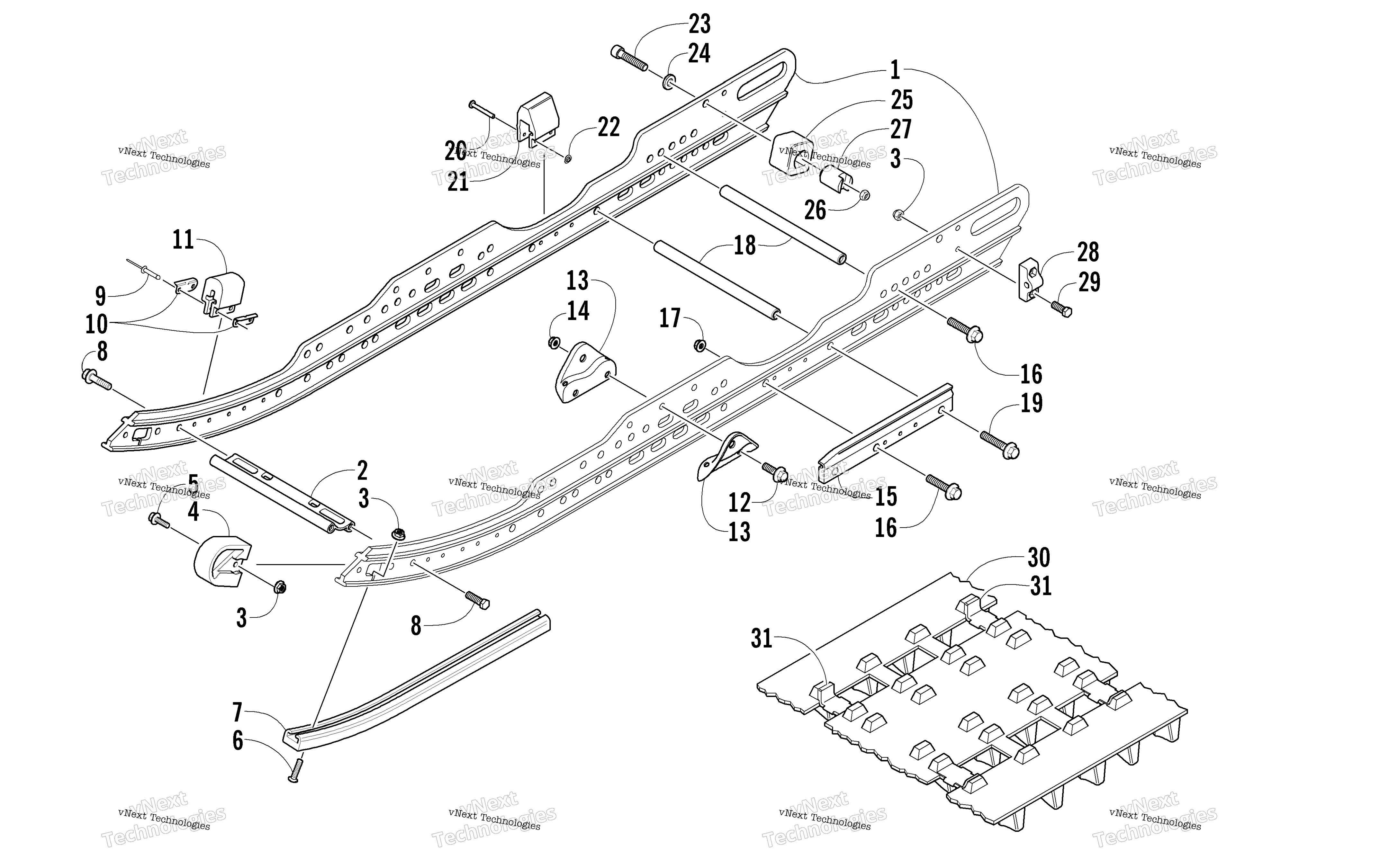 Slide Rail и Track узел