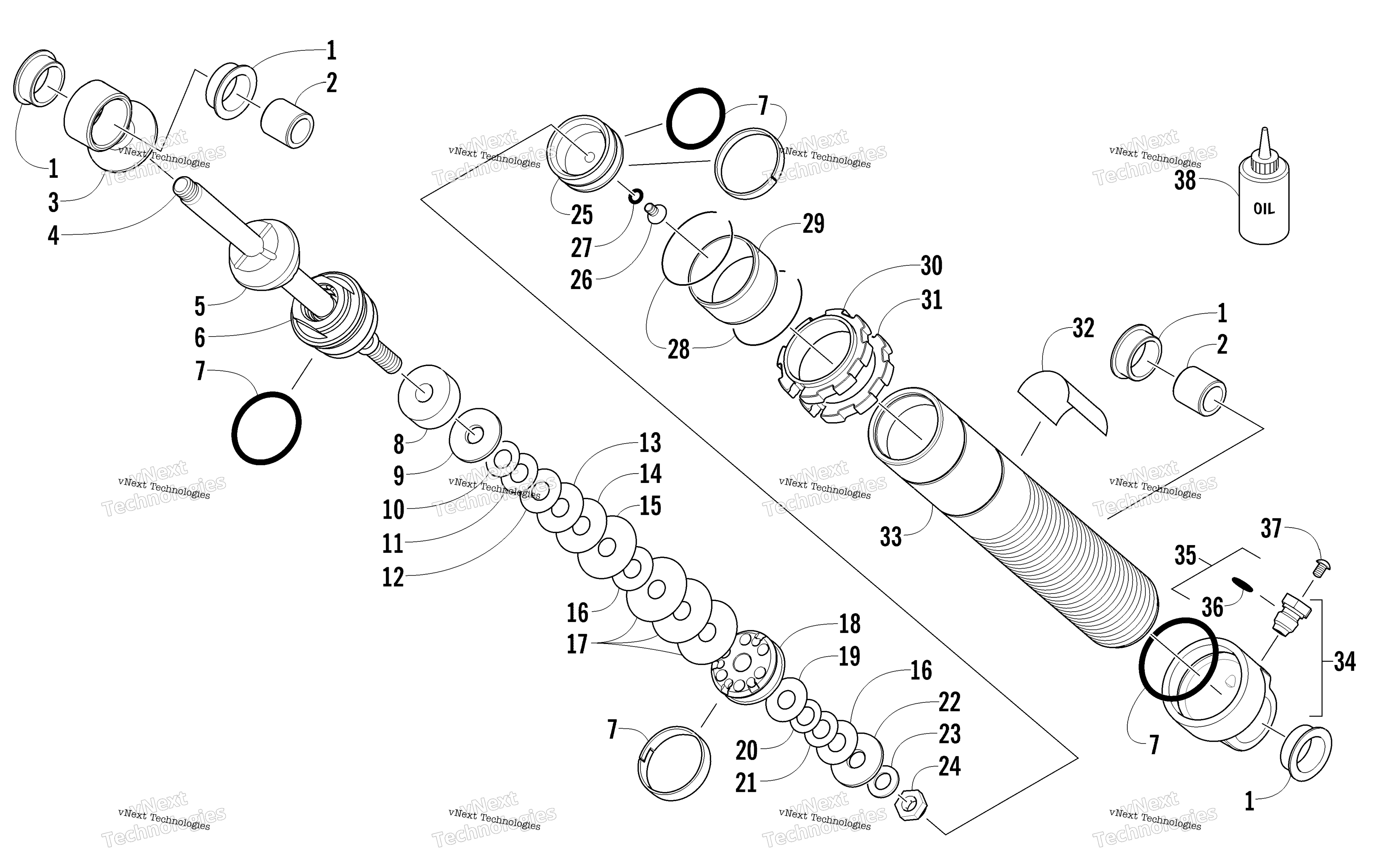 Передняя часть Suspension Shock Absorber