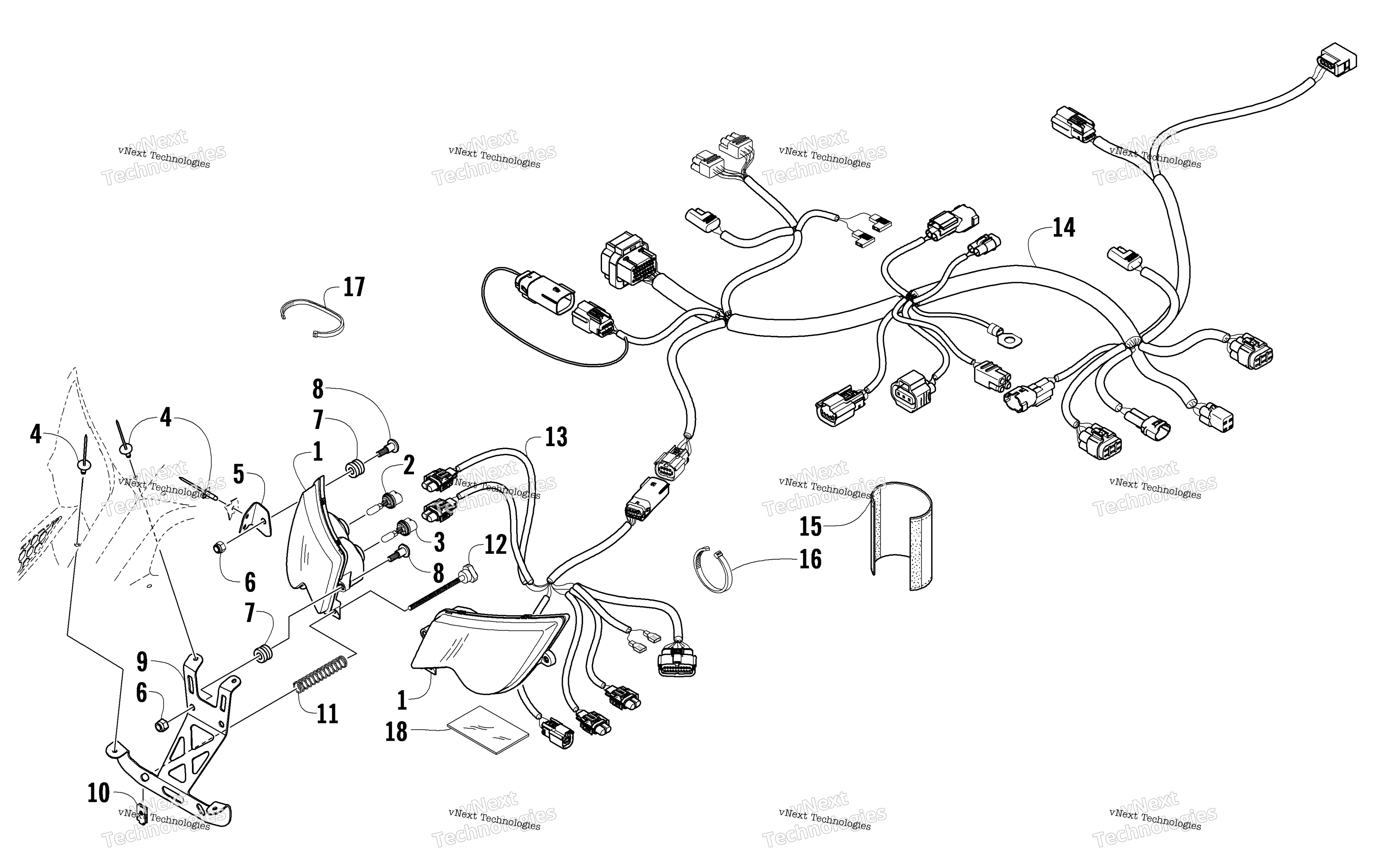 Фара And Wiring Assembly
