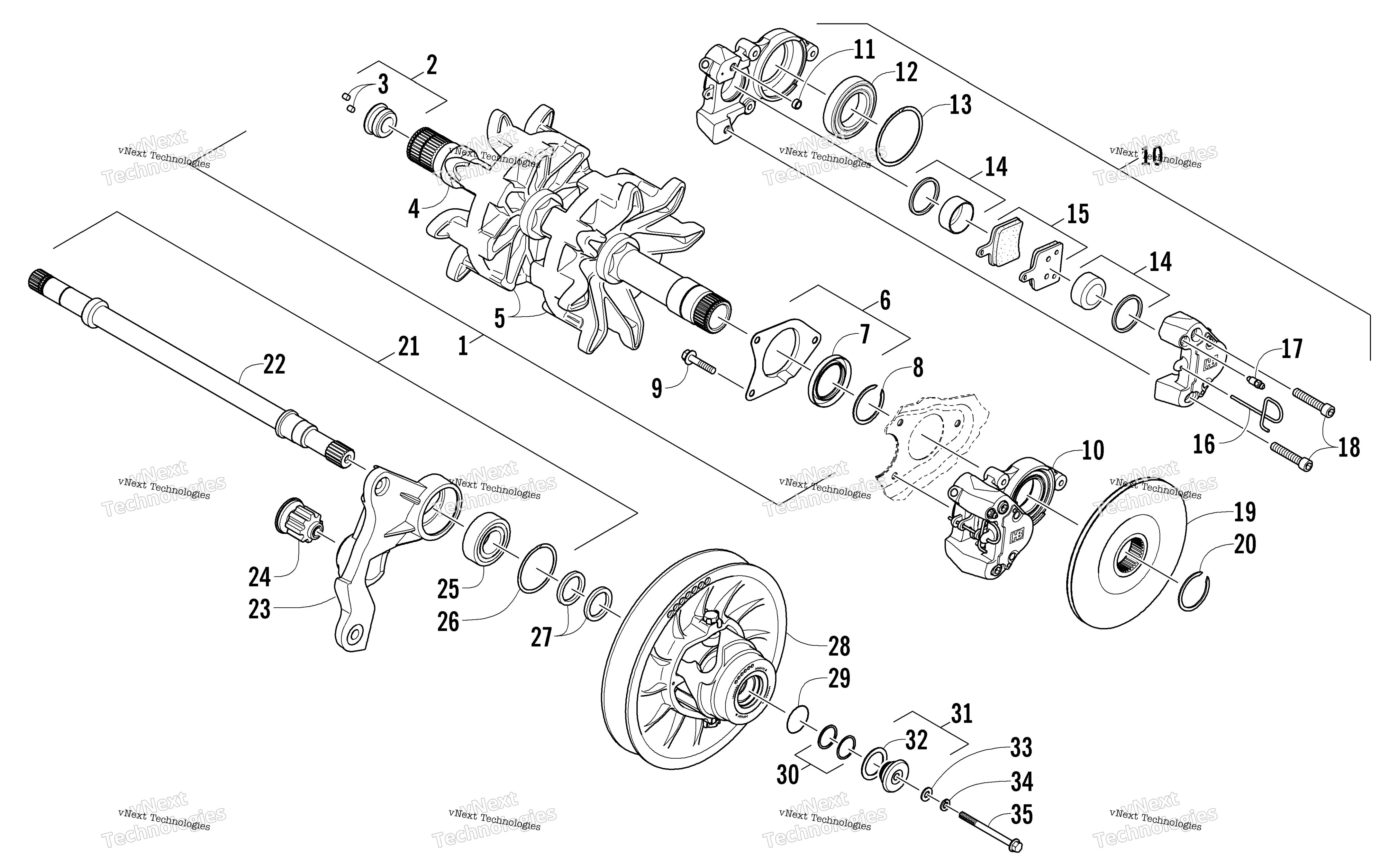 Привод Train Shafts And Brake Assemblies