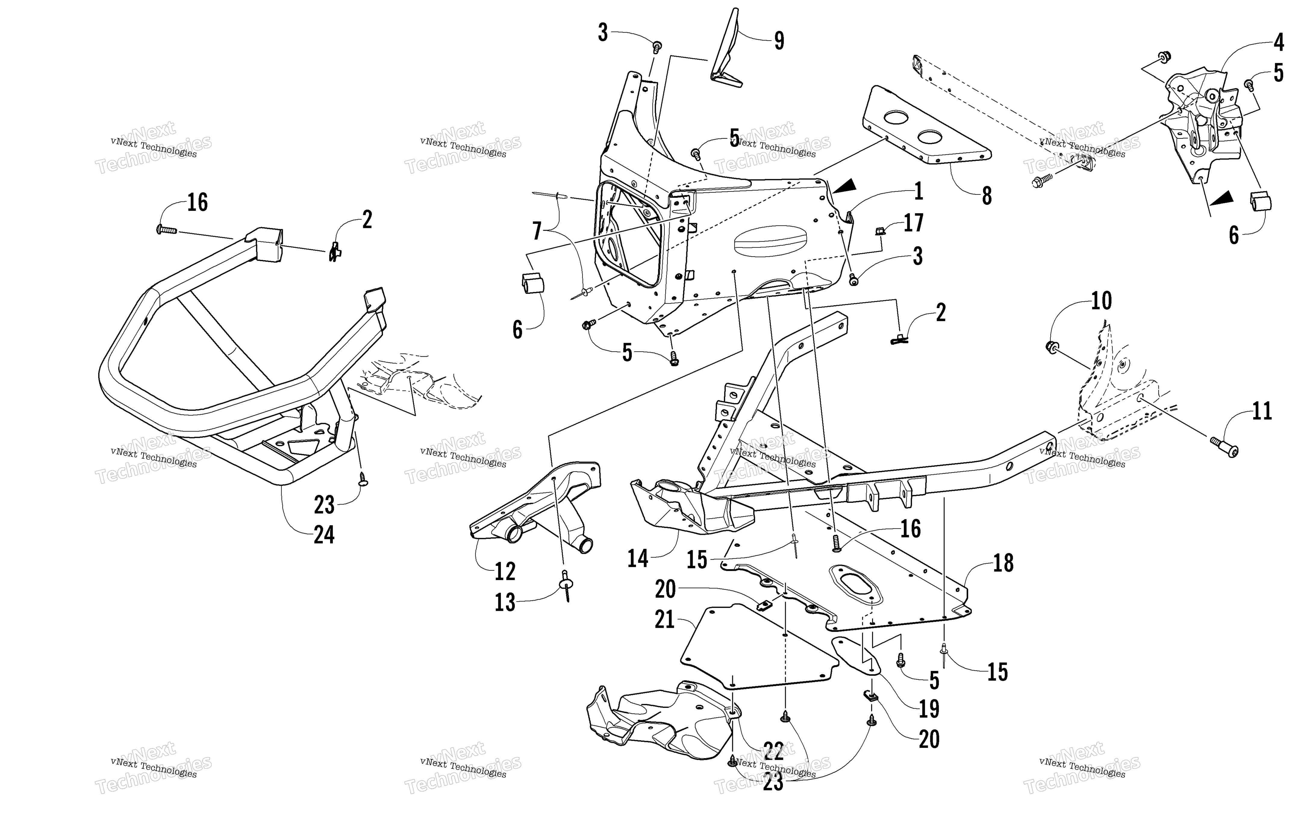 Передняя часть Bumper And Frame Assembly