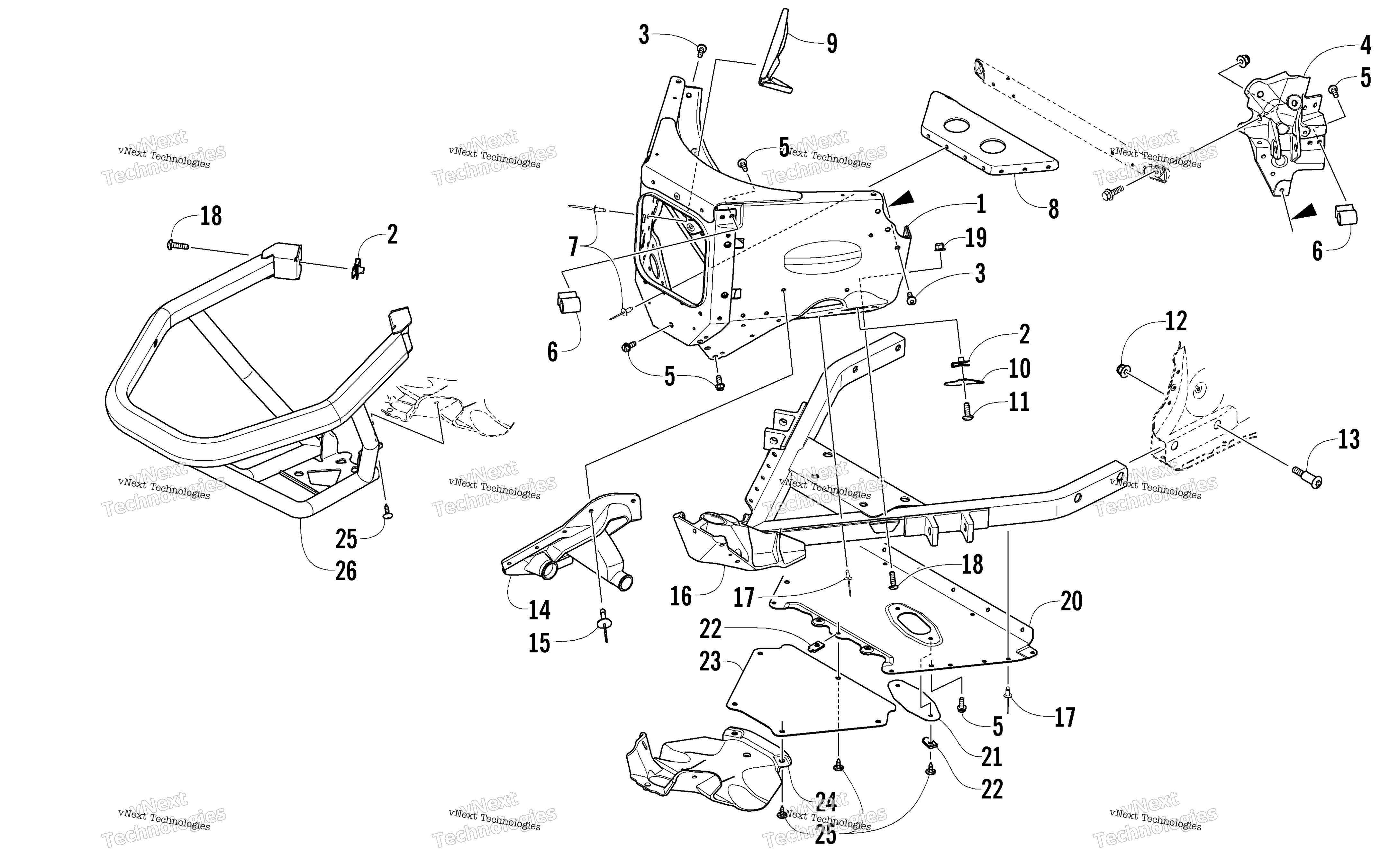 Передняя часть Bumper And Frame Assembly