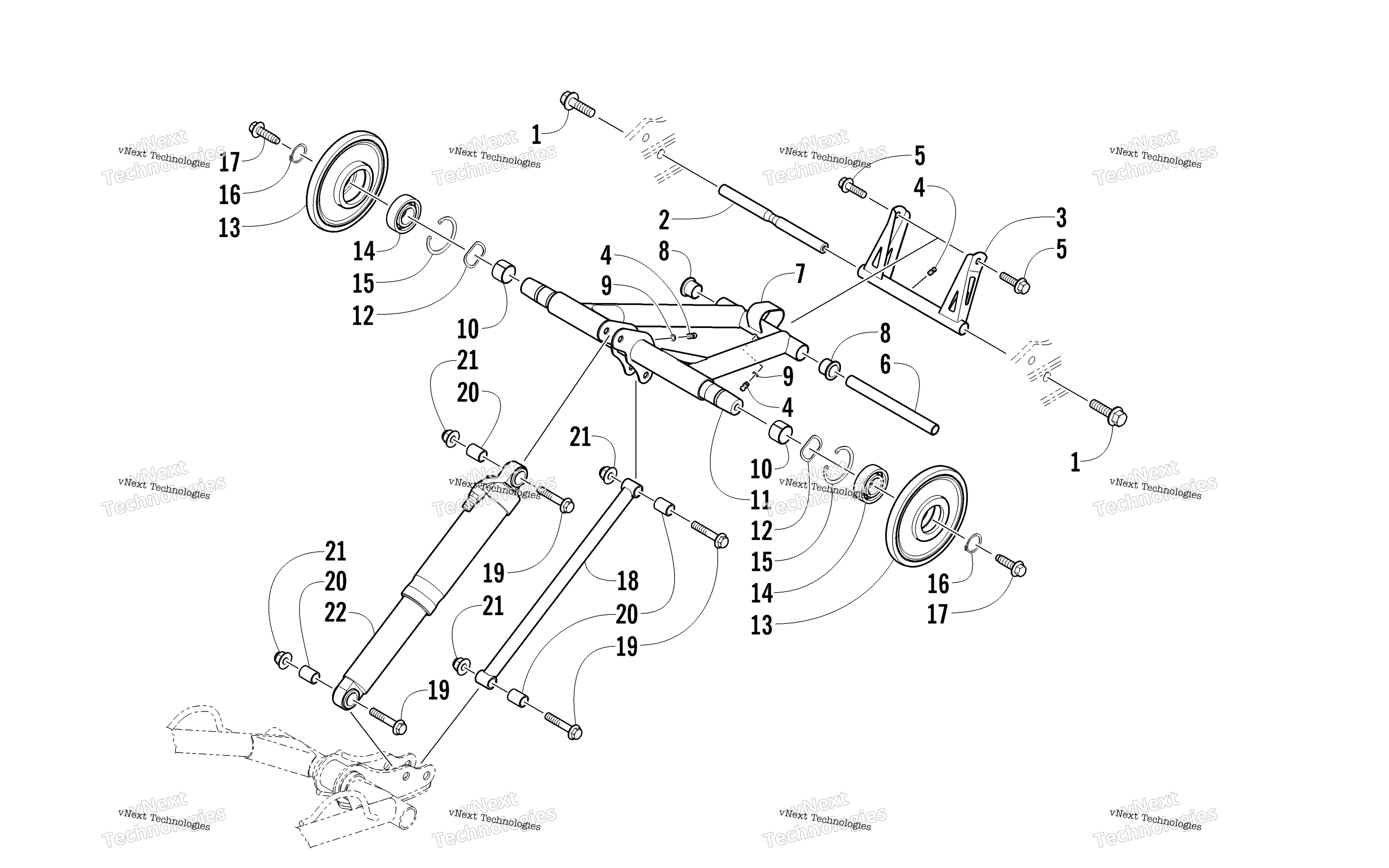 Задняя часть Suspension Rear Arm Assembly