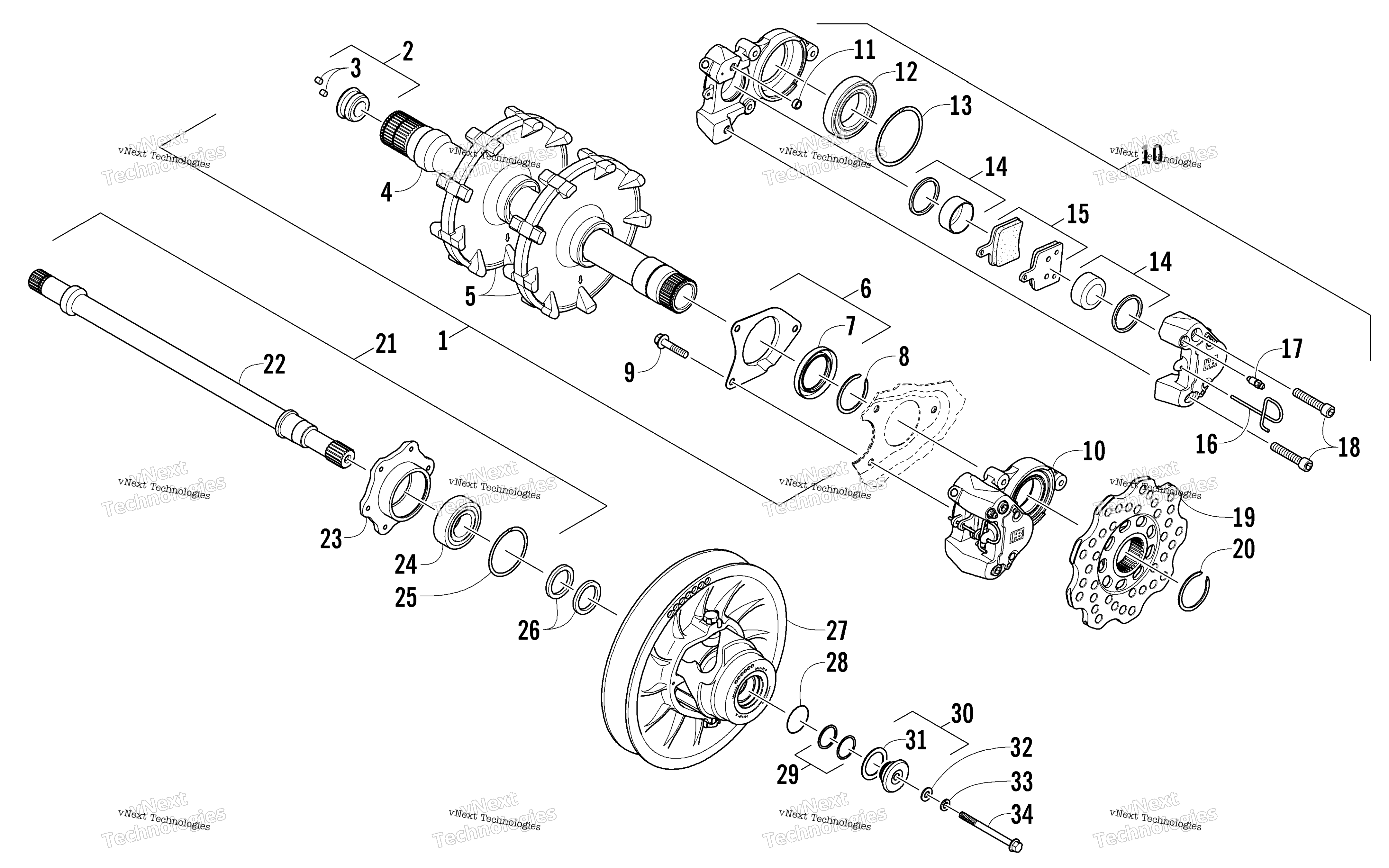 Привод Train Shafts And Brake Assemblies