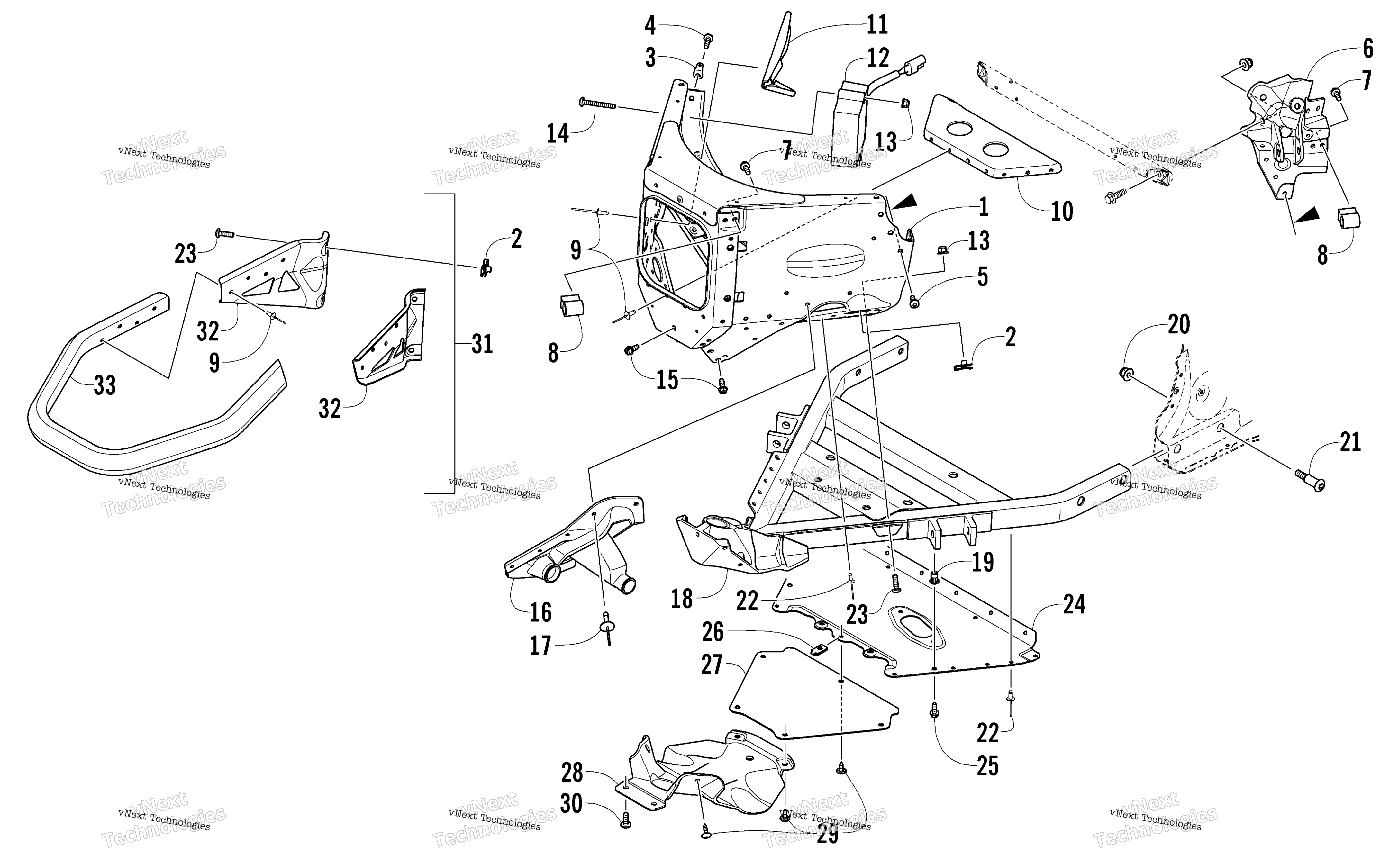 Передняя часть Bumper And Frame Assembly