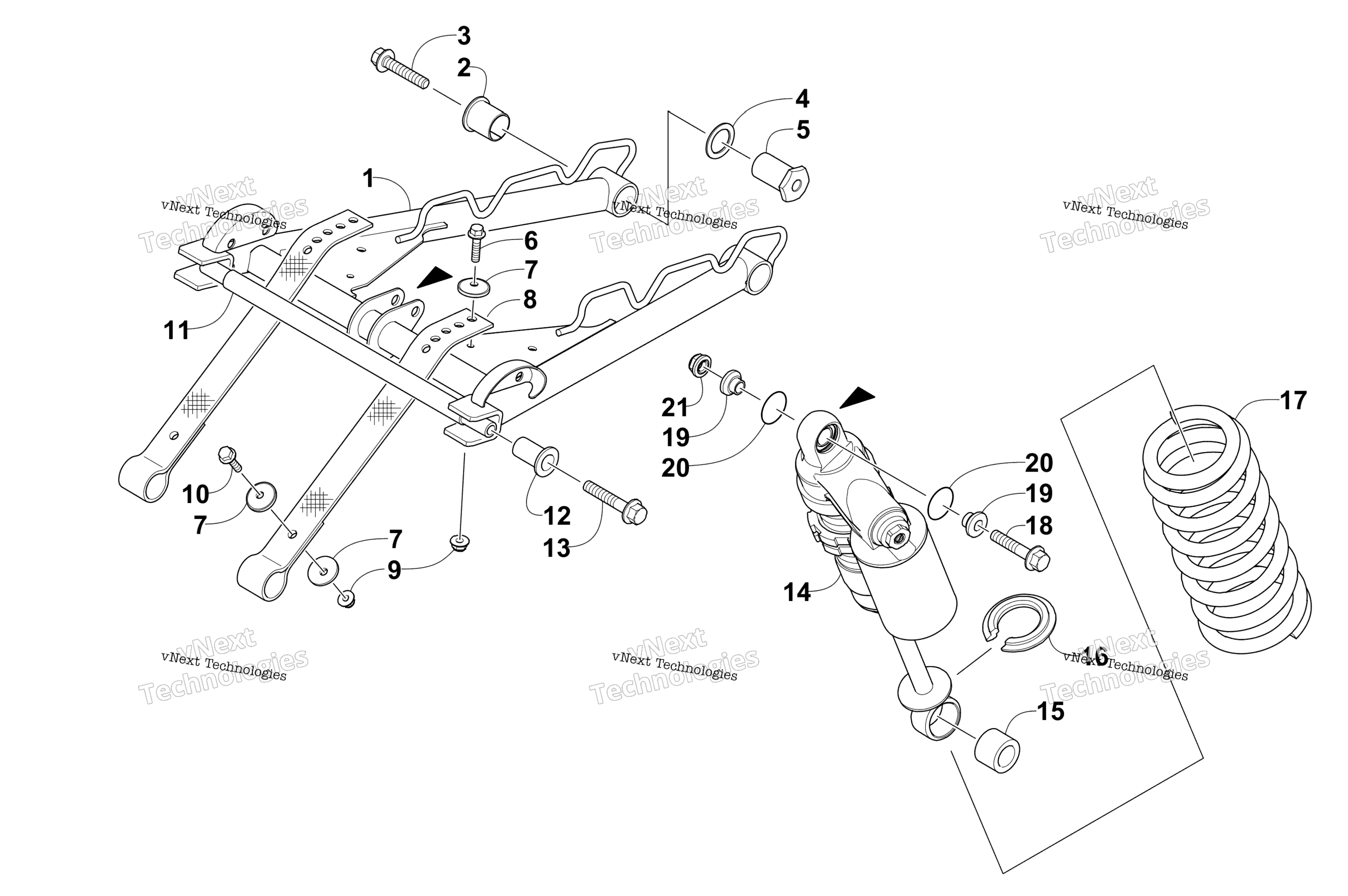 Задняя часть Suspension Front Arm Assembly