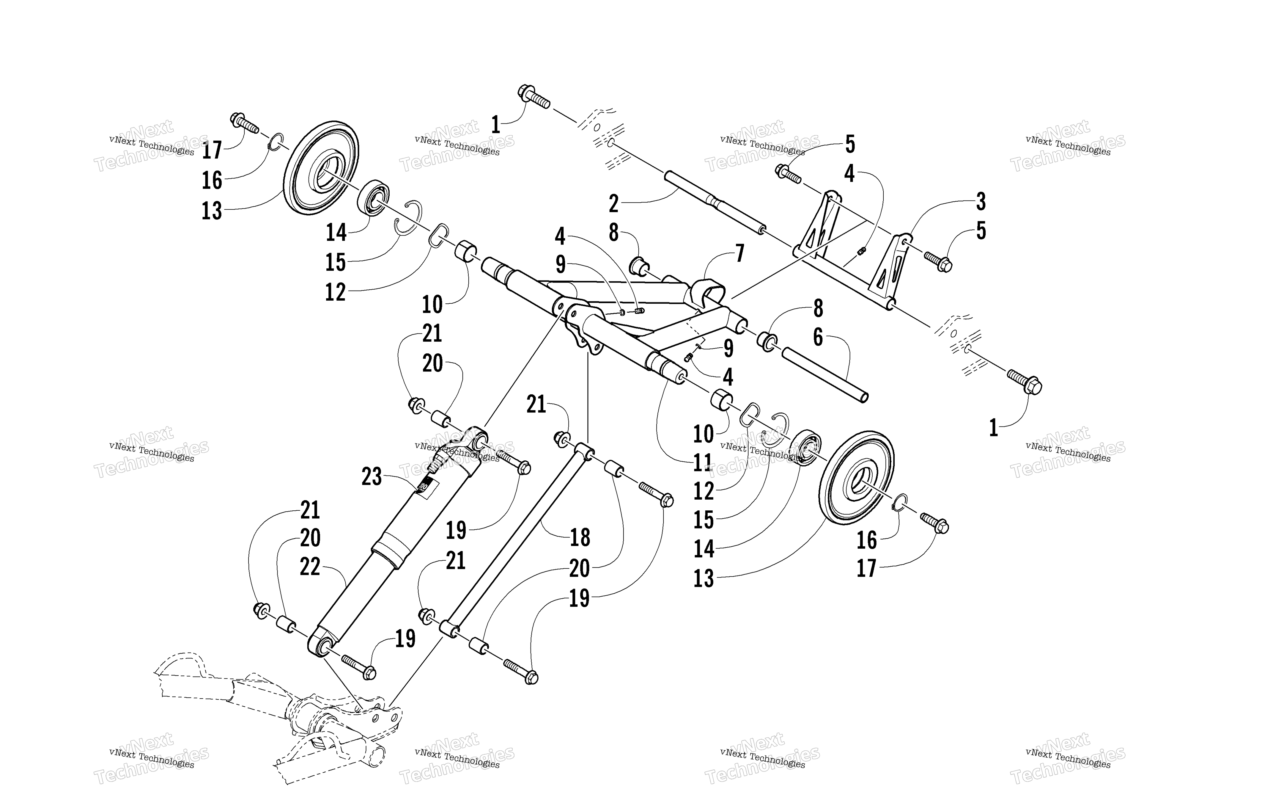 Задняя часть Suspension Rear Arm Assembly