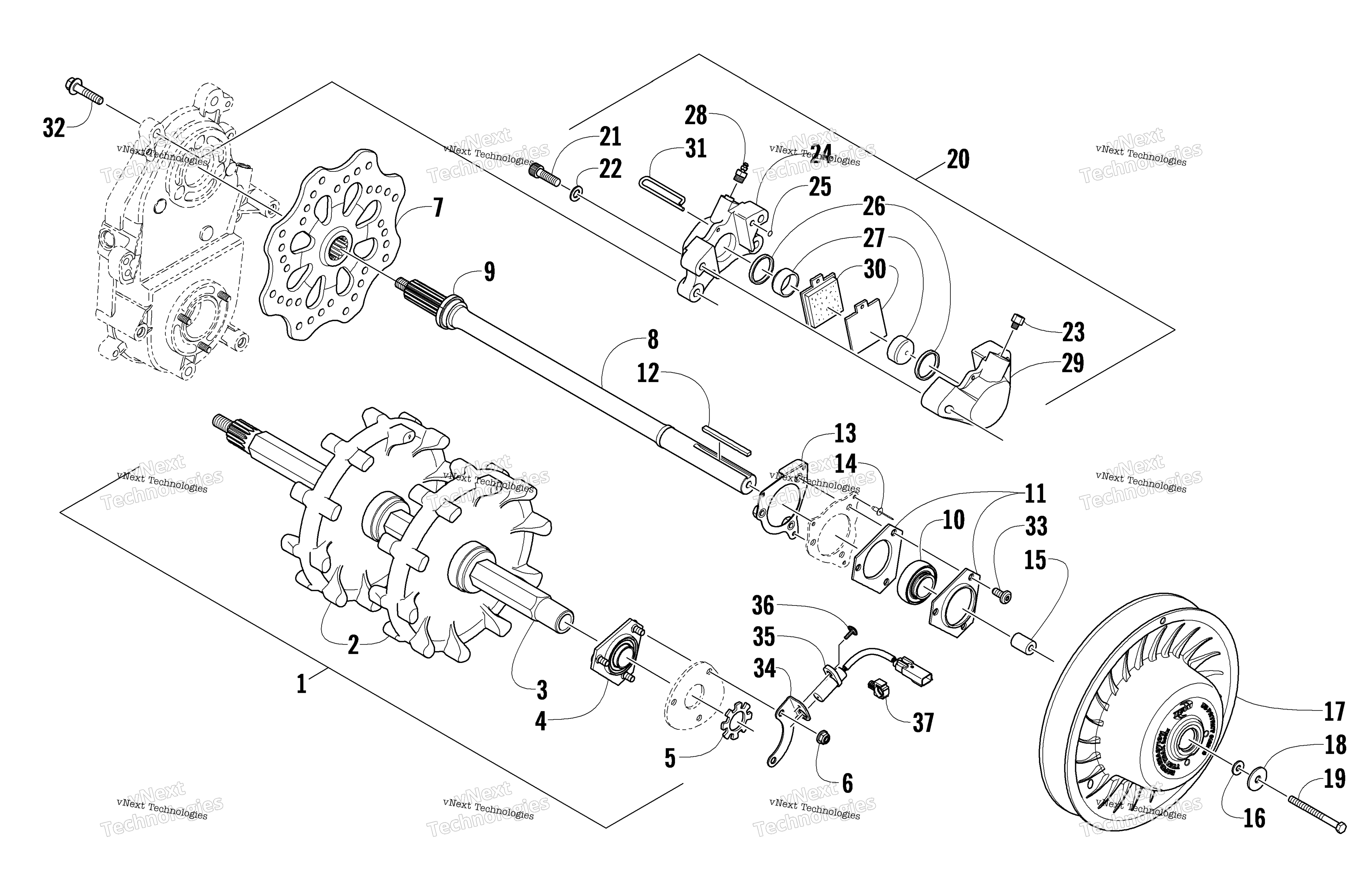 Привод Train Shaft And Brake Assemblies