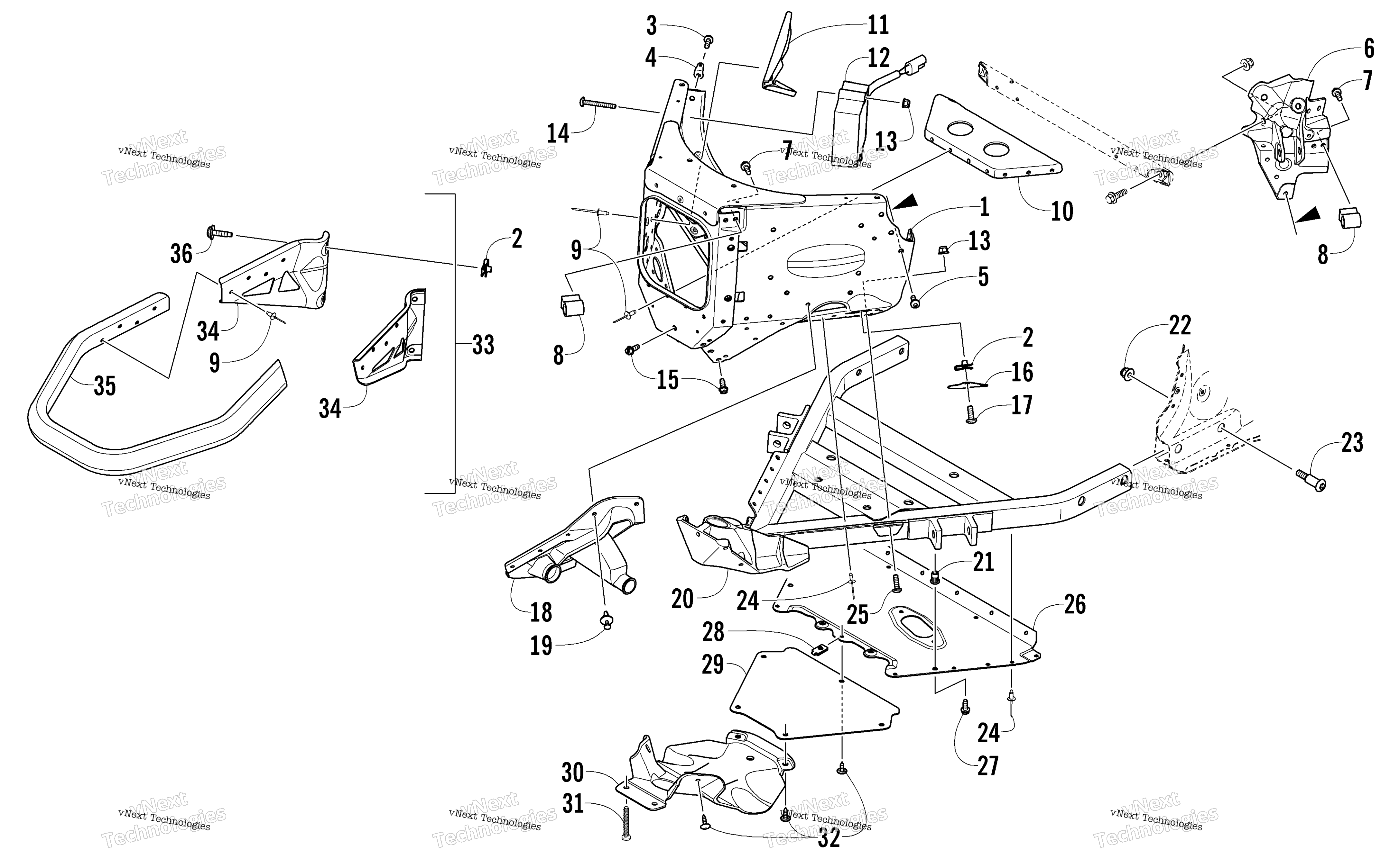 Передняя часть Bumper And Frame Assembly