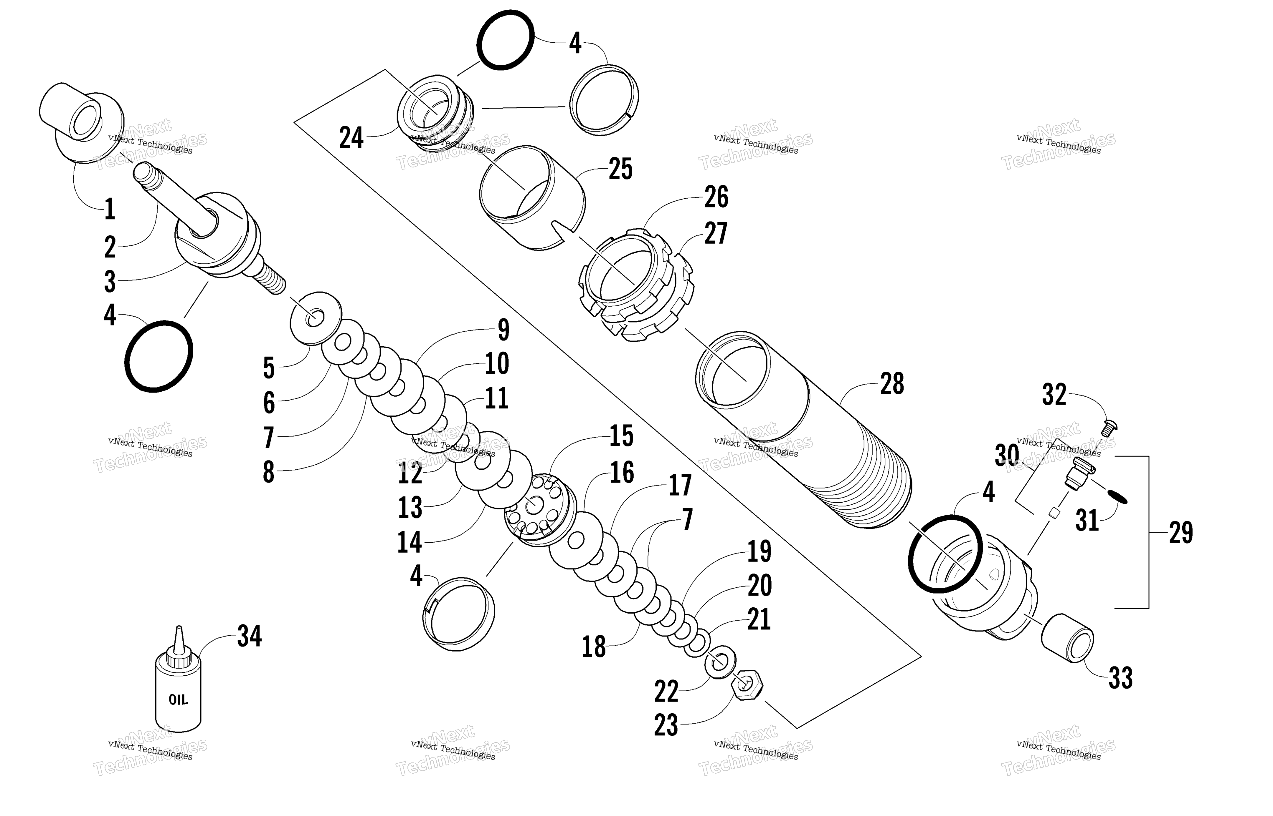 Задняя часть Suspension Front Arm Shock Absorber