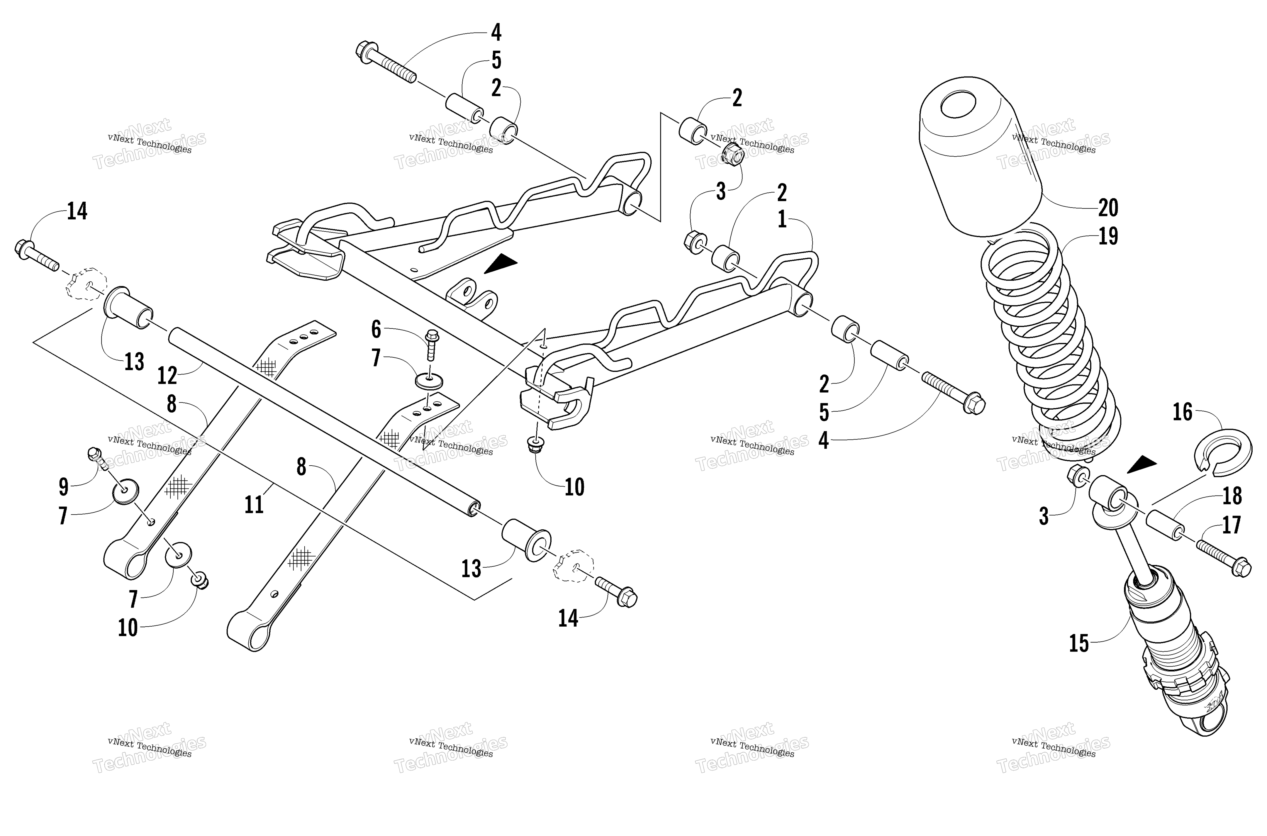 Задняя часть Suspension Front Arm Assembly