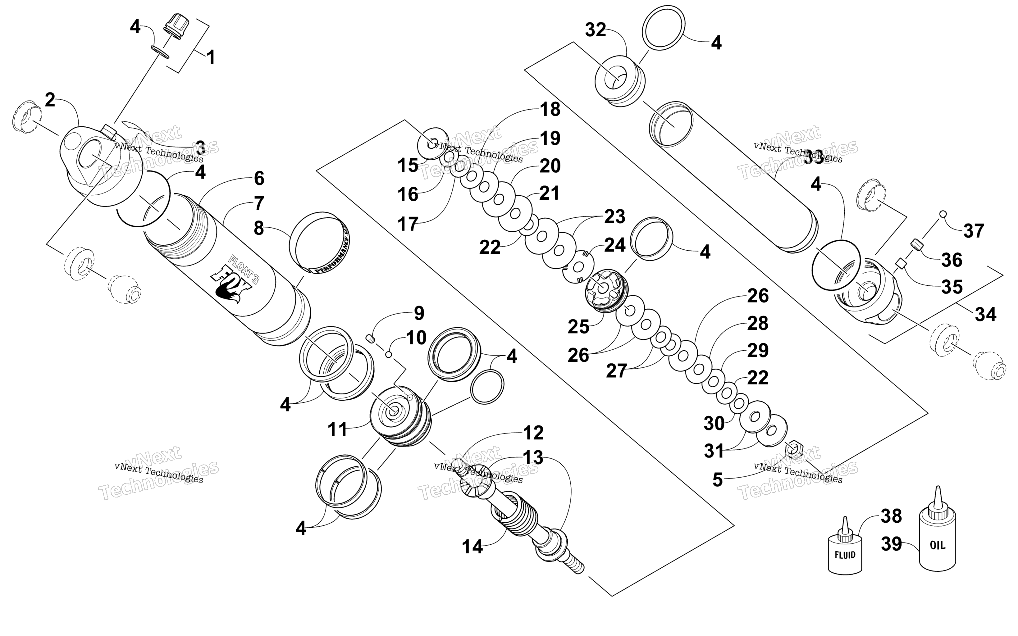 Передняя часть Suspension Shock Absorber