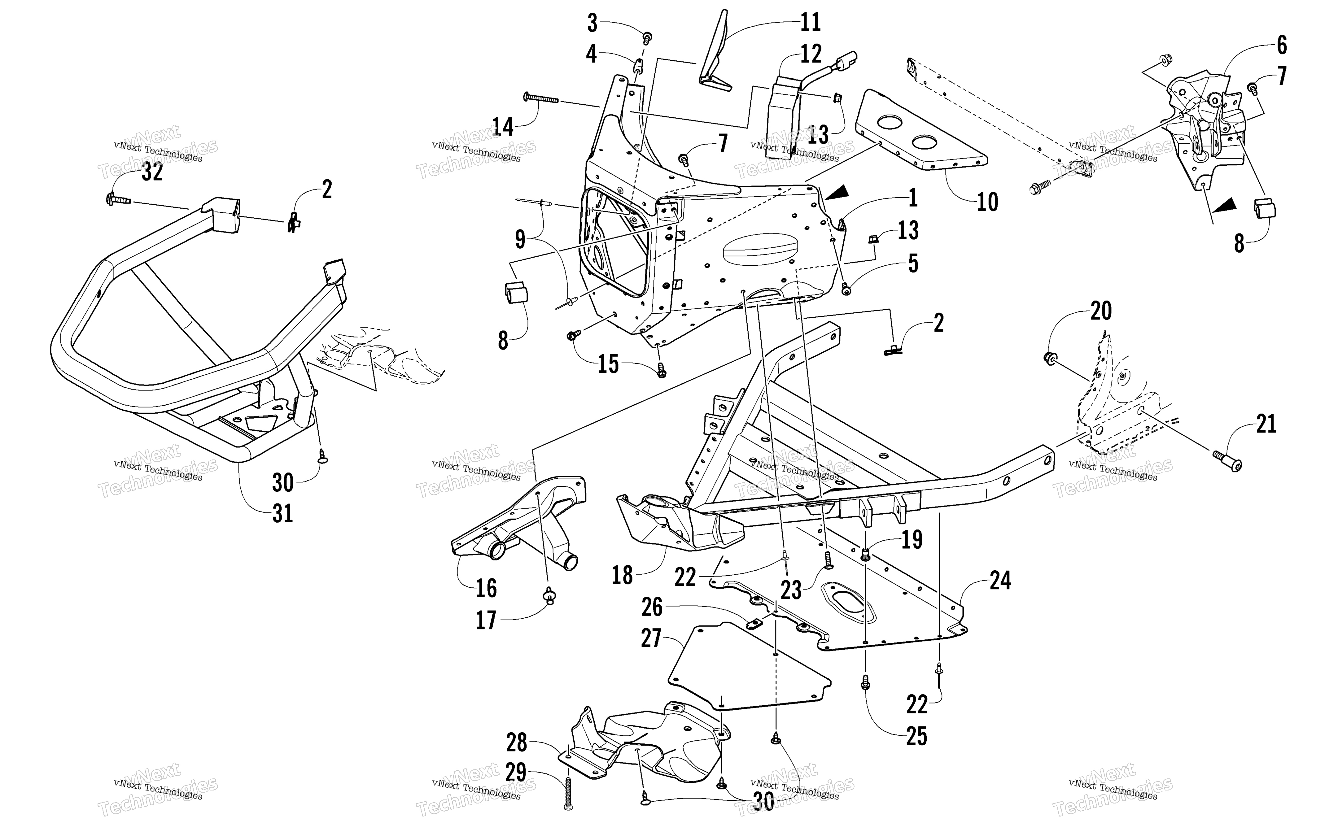 Передняя часть Bumper And Frame Assembly