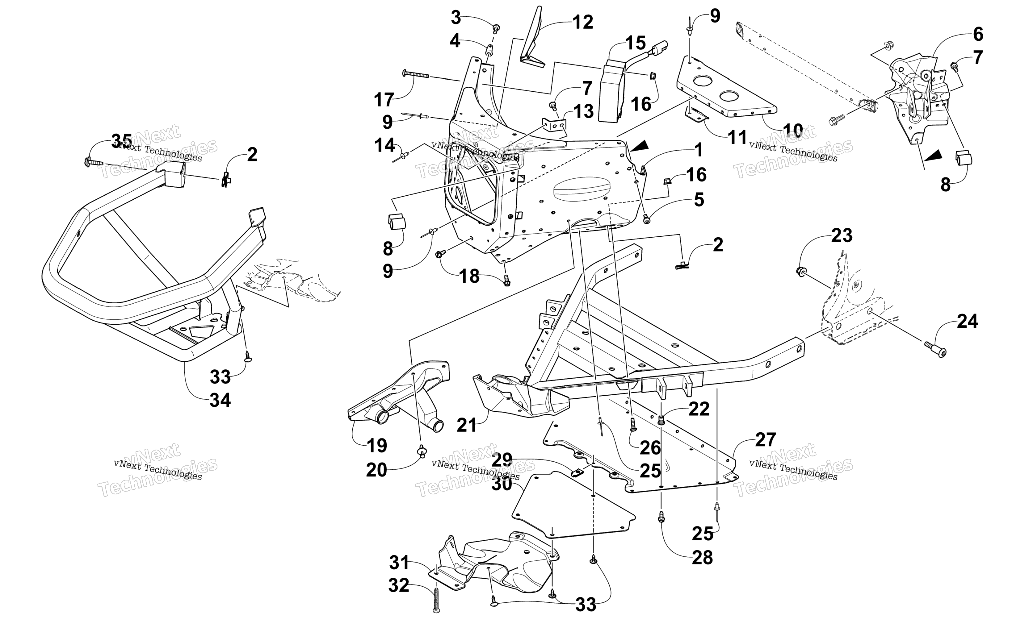 Передняя часть Bumper And Frame Assembly