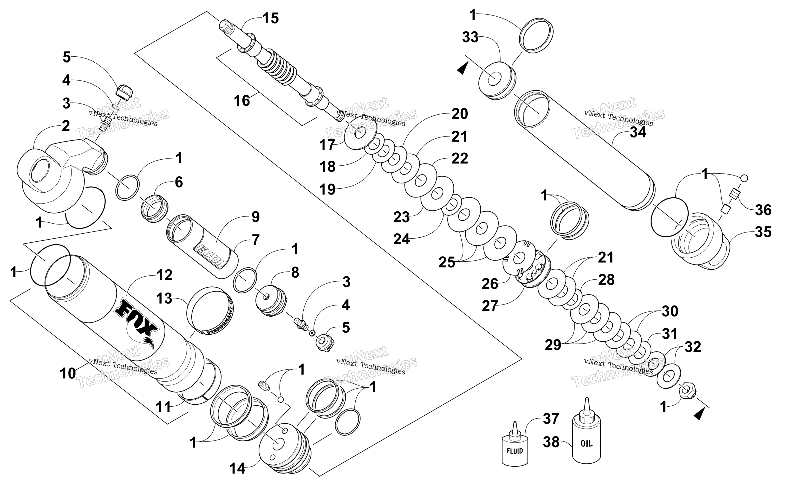 Передняя часть Suspension Shock Absorber