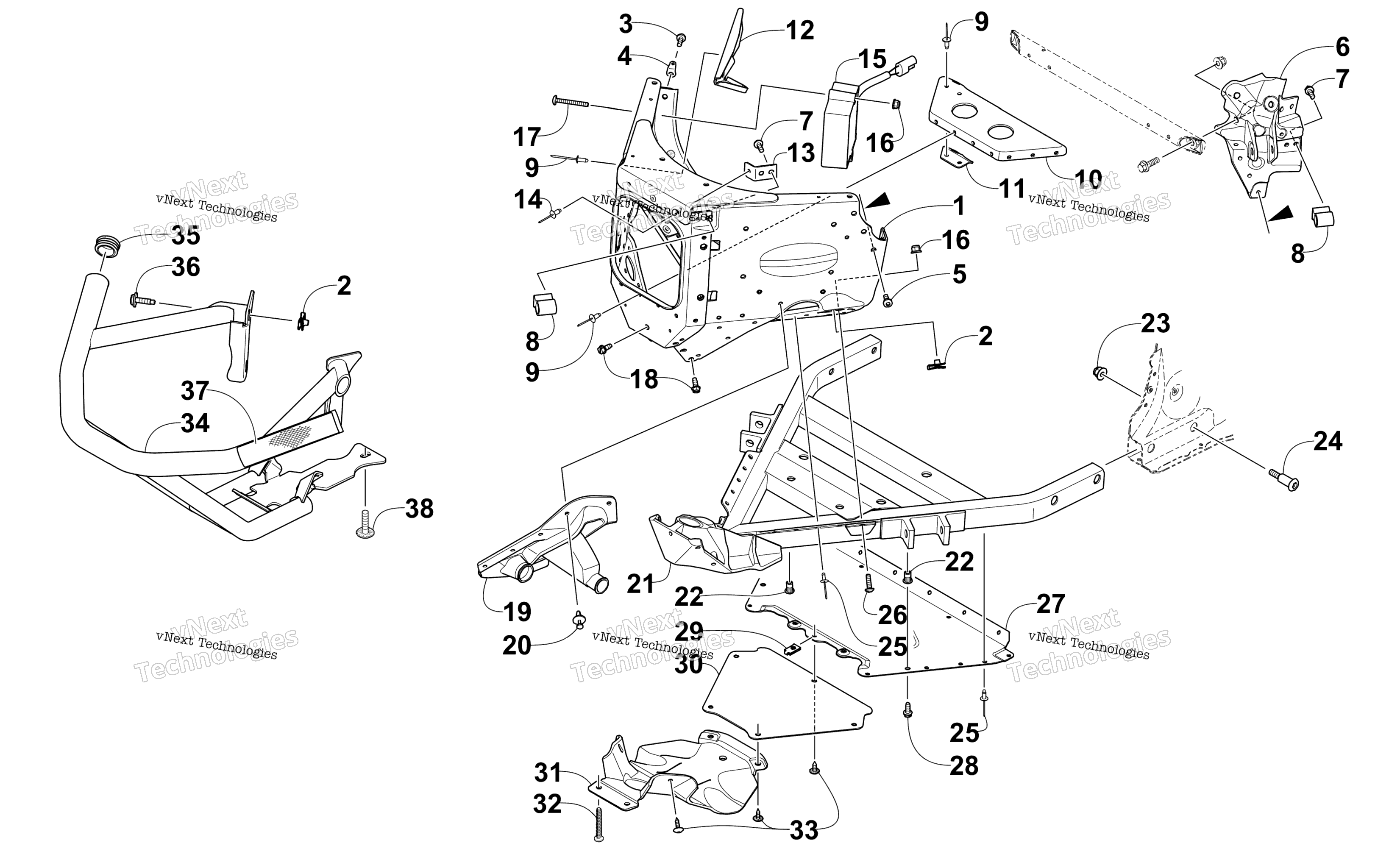 Передняя часть Bumper And Frame Assembly