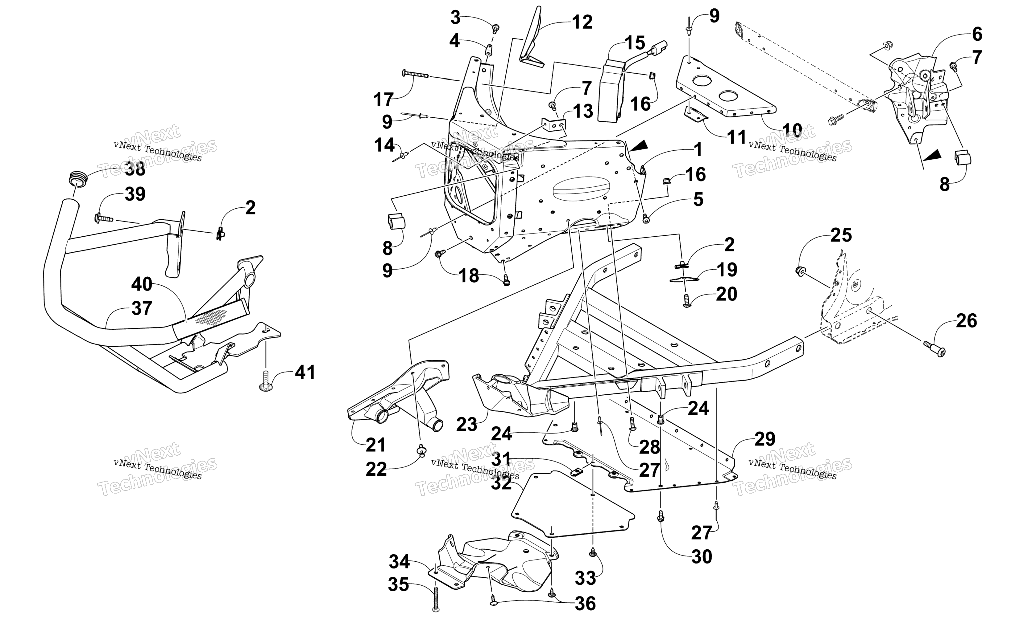 Передняя часть Bumper And Frame Assembly