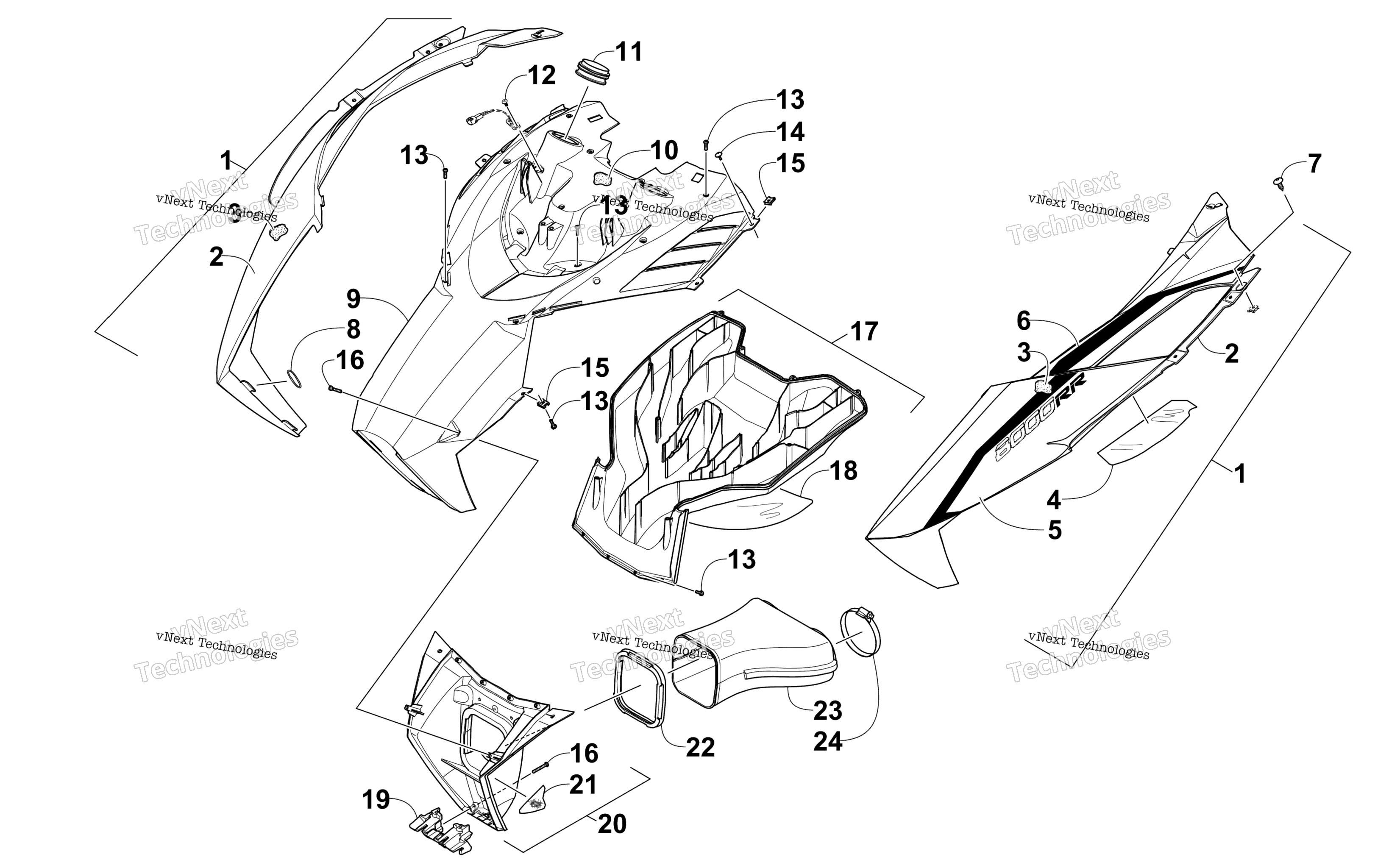Капот And Air Intake Assemblies