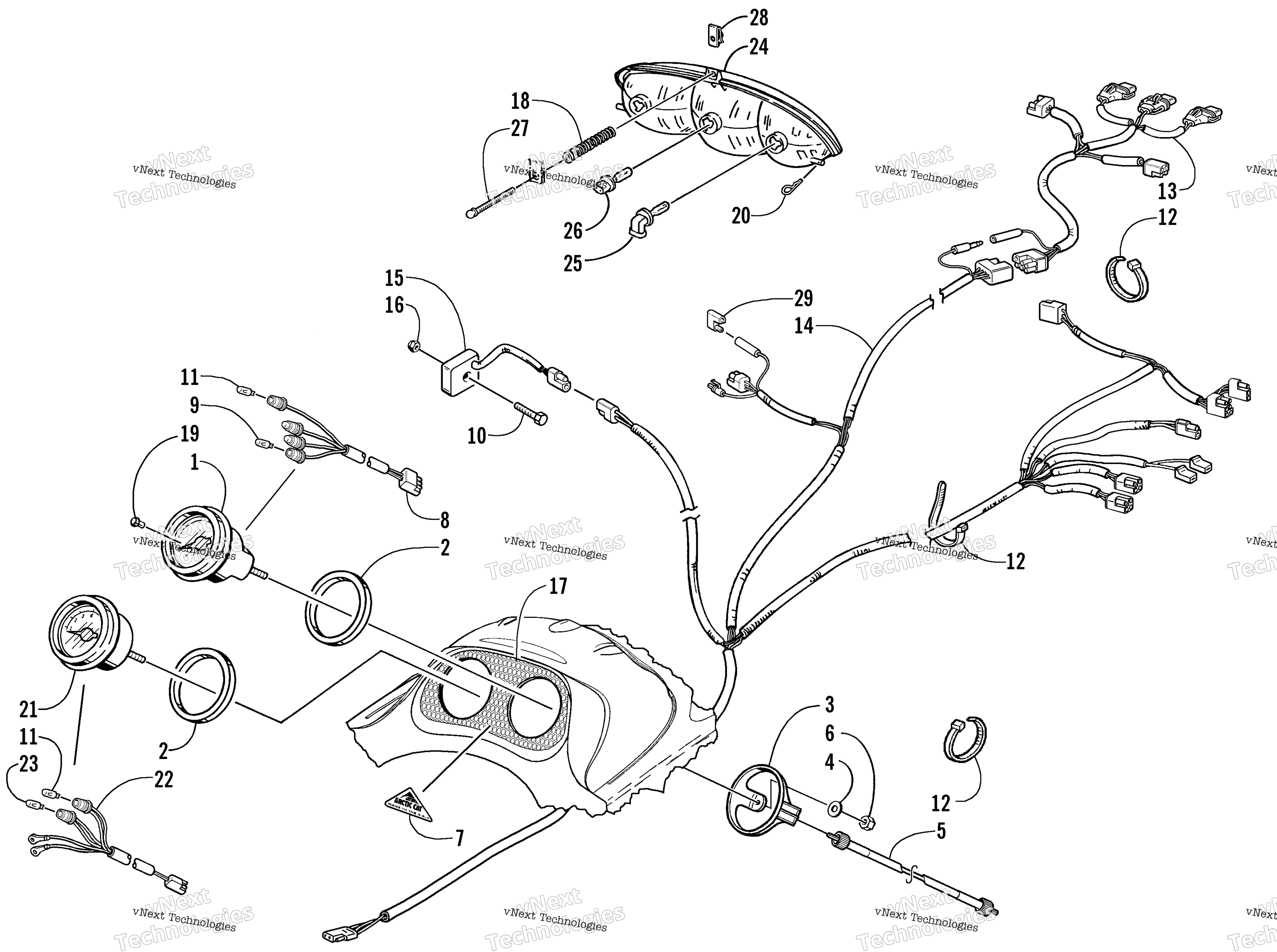 Headlight, Instruments, и Wiring Assemblies