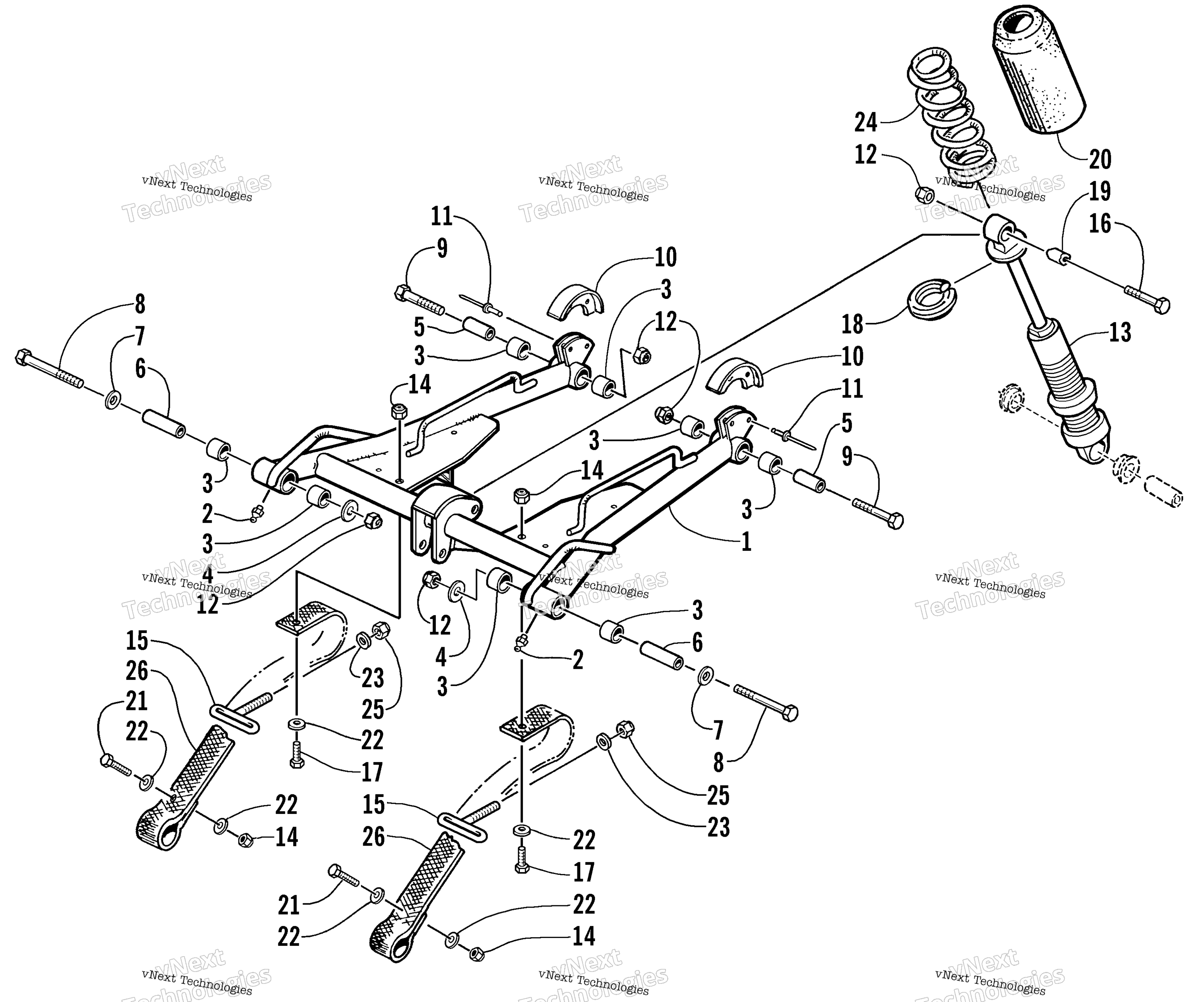Задняя часть Suspension Front Arm Assembly