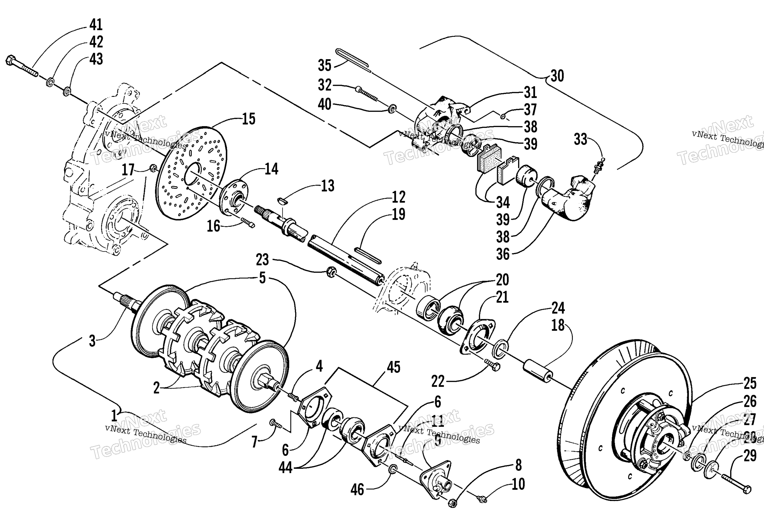 Привод Train Shafts And Brake Assemblies