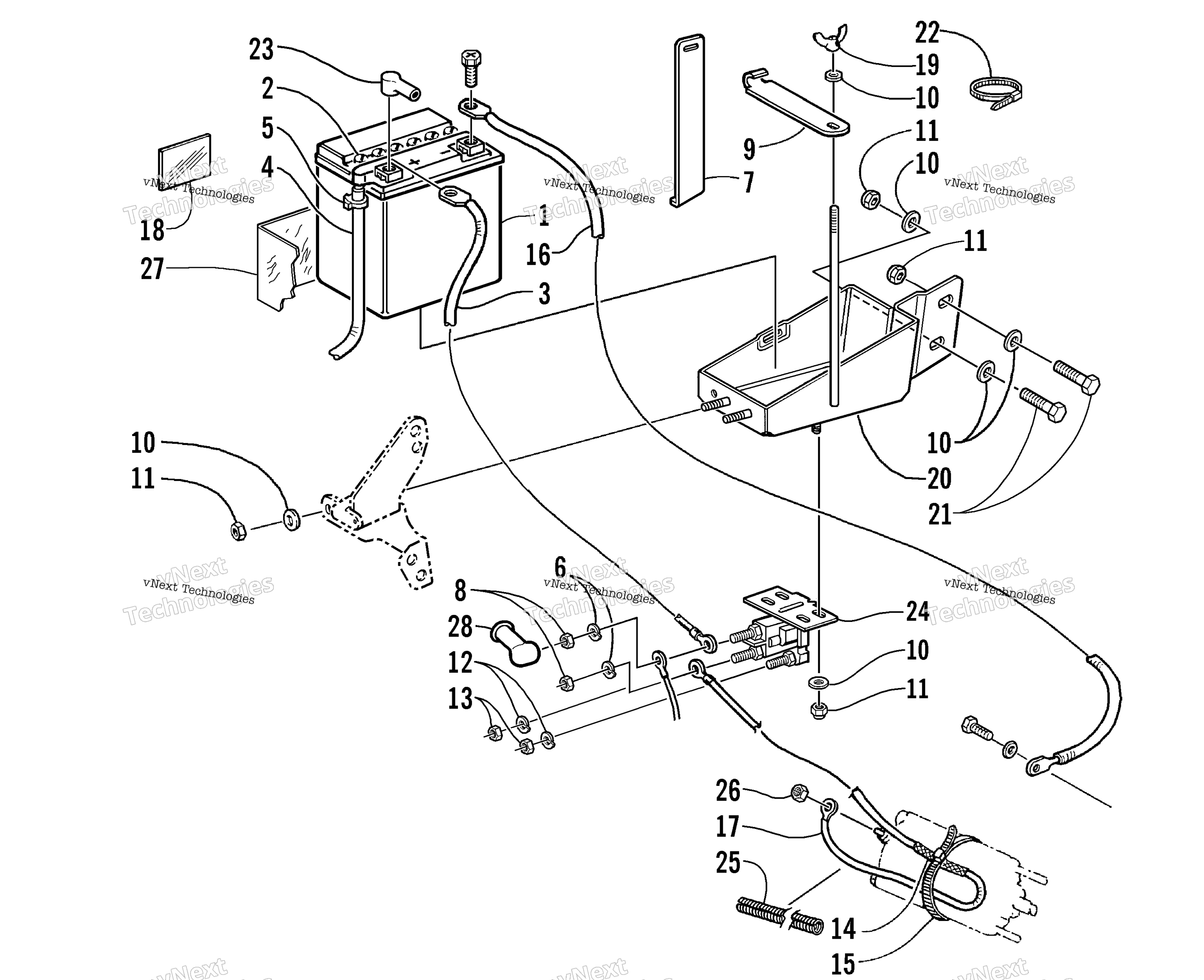 Battery, Solenoid, и Cables