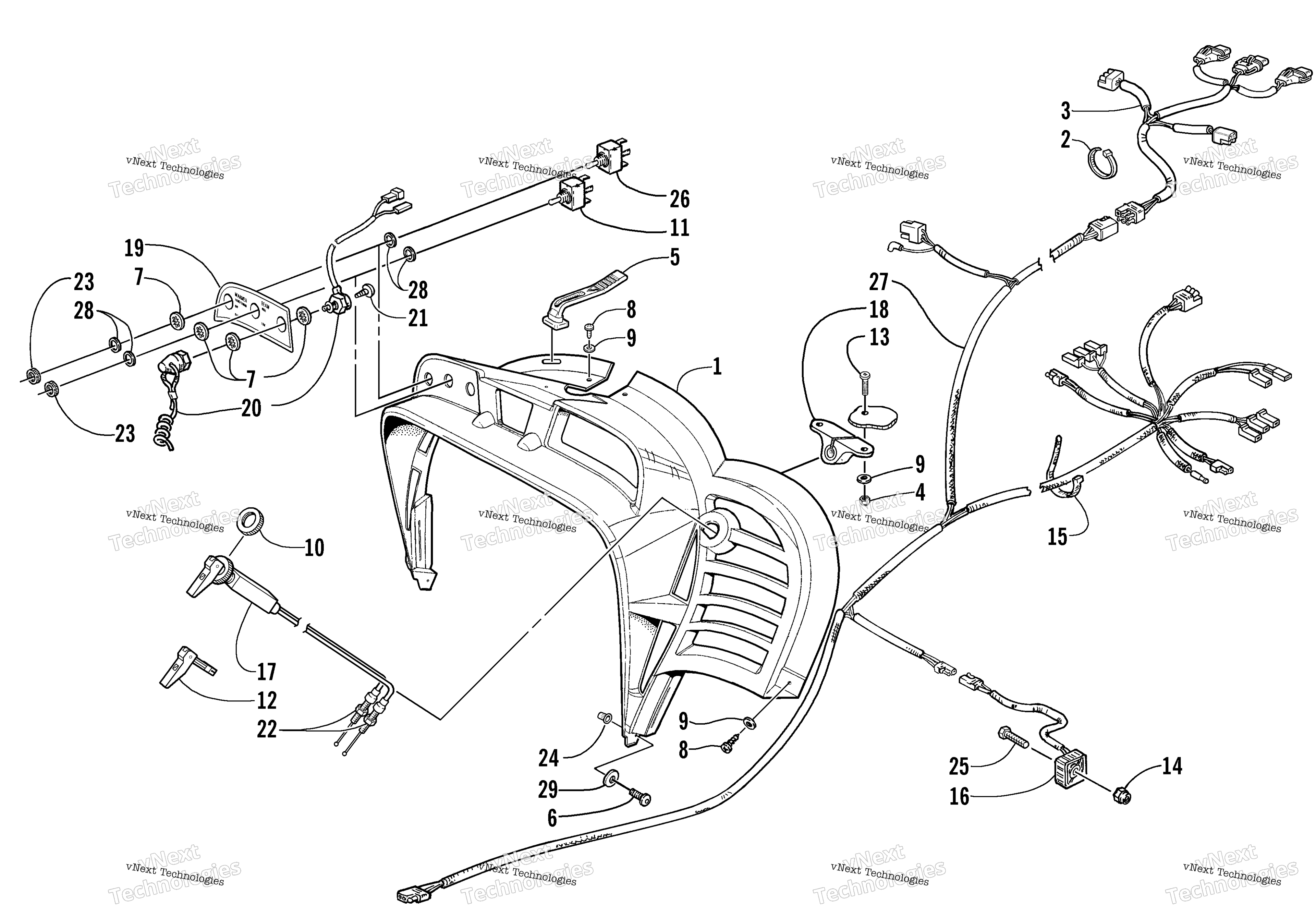Console, Switches, и Wiring Assemblies
