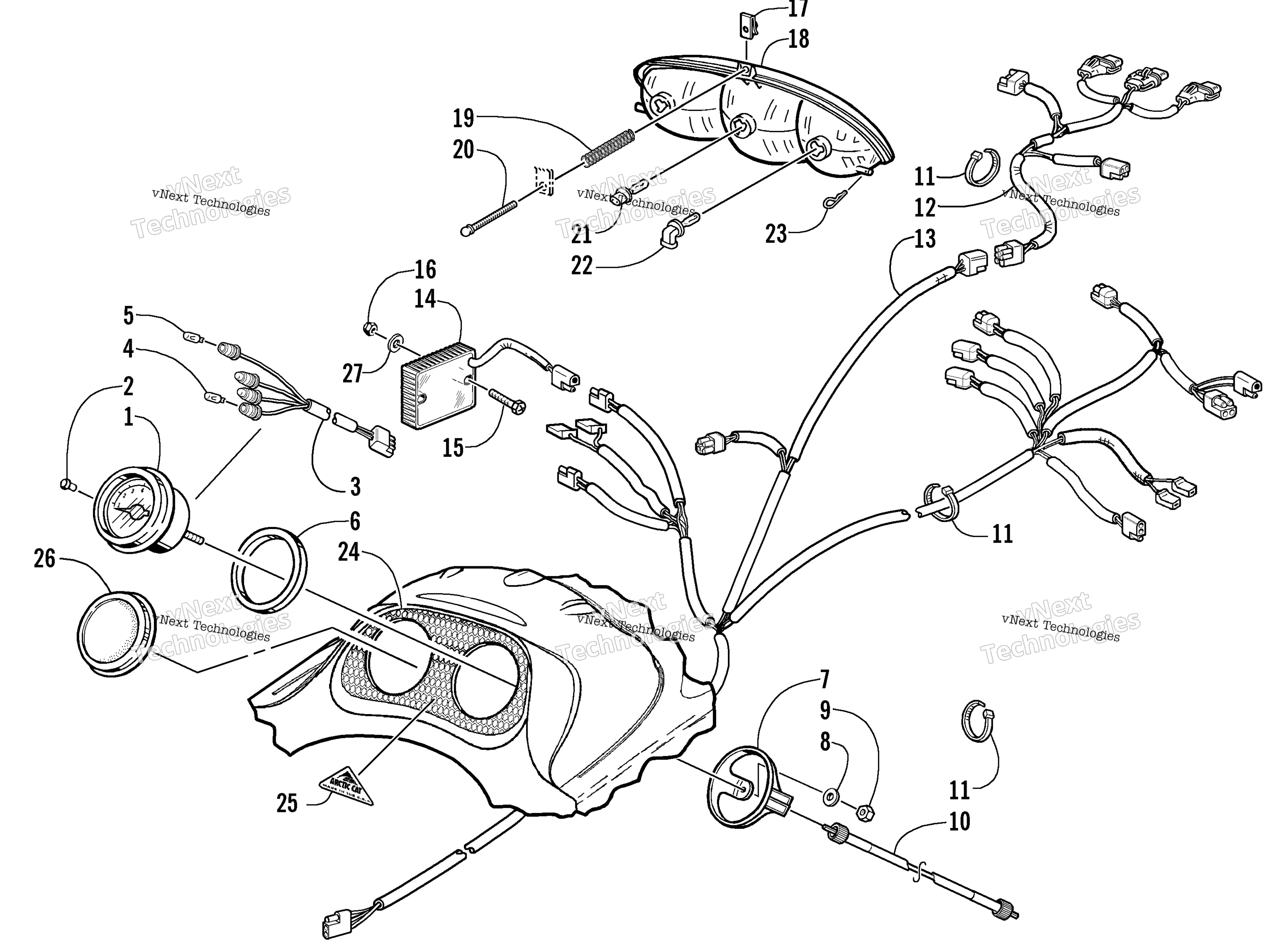 Headlight, Instruments, и Wiring Assemblies