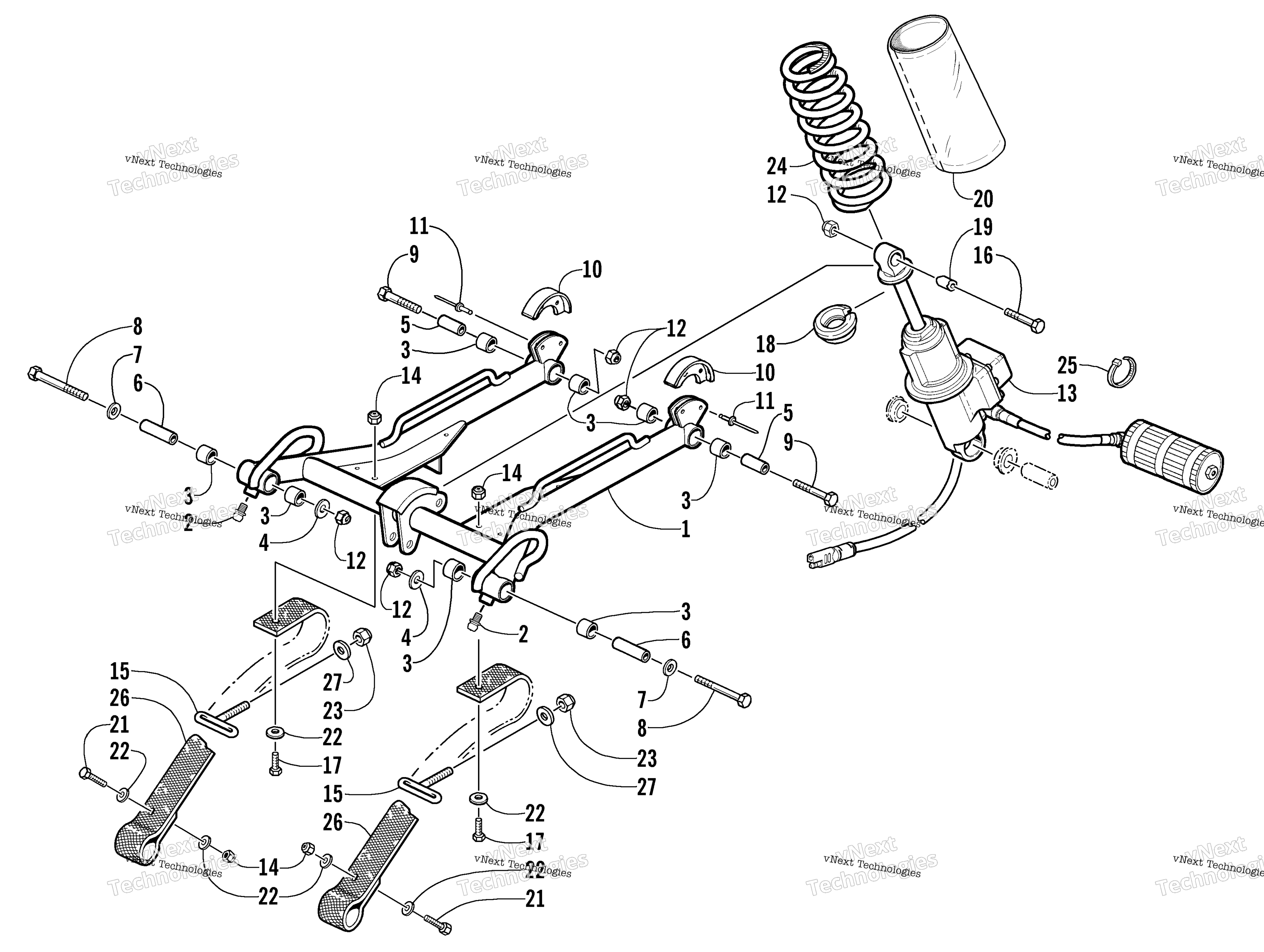 Задняя часть Suspension Front Arm Assembly
