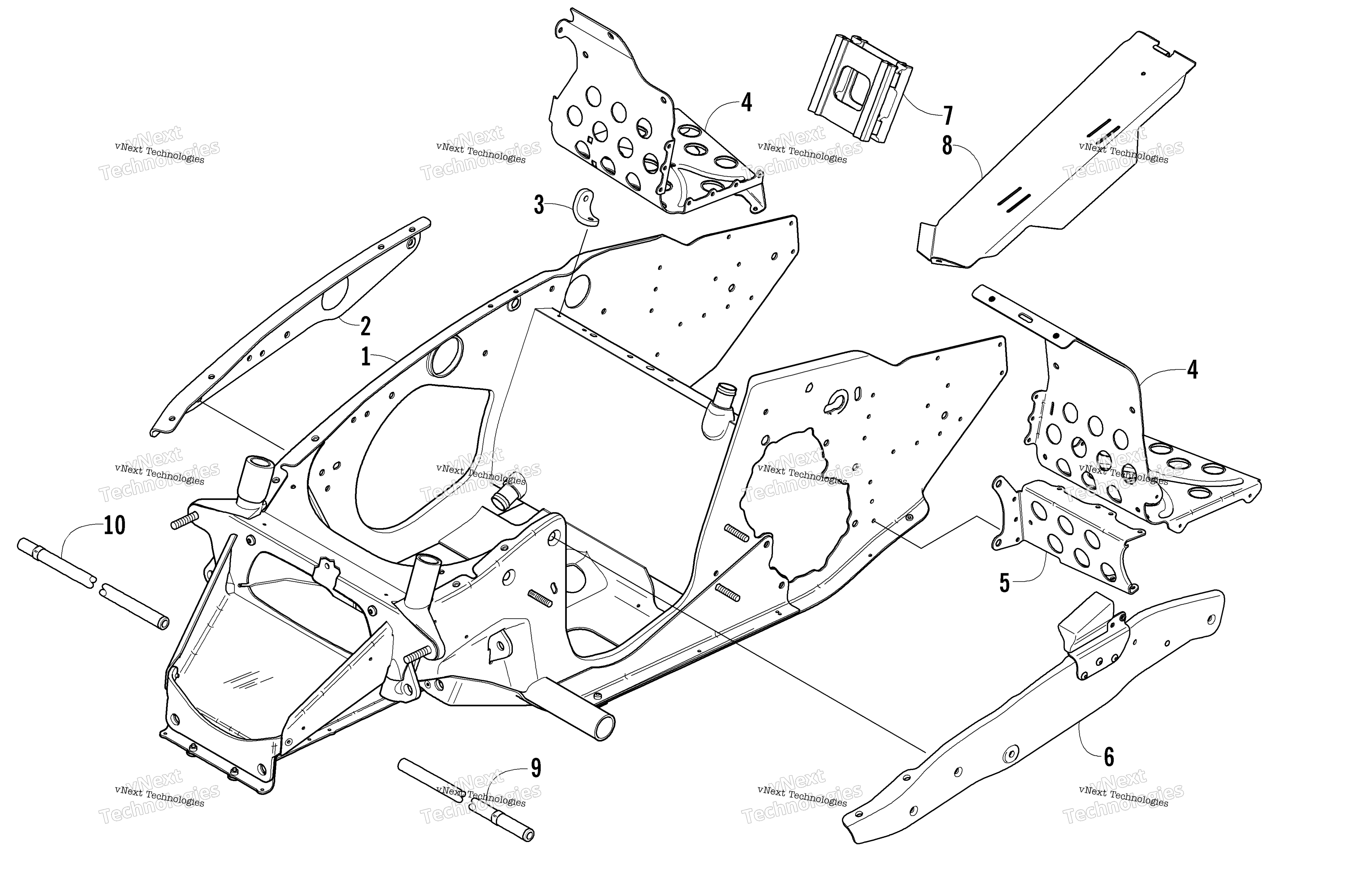 Передняя часть Frame And Steering Components
