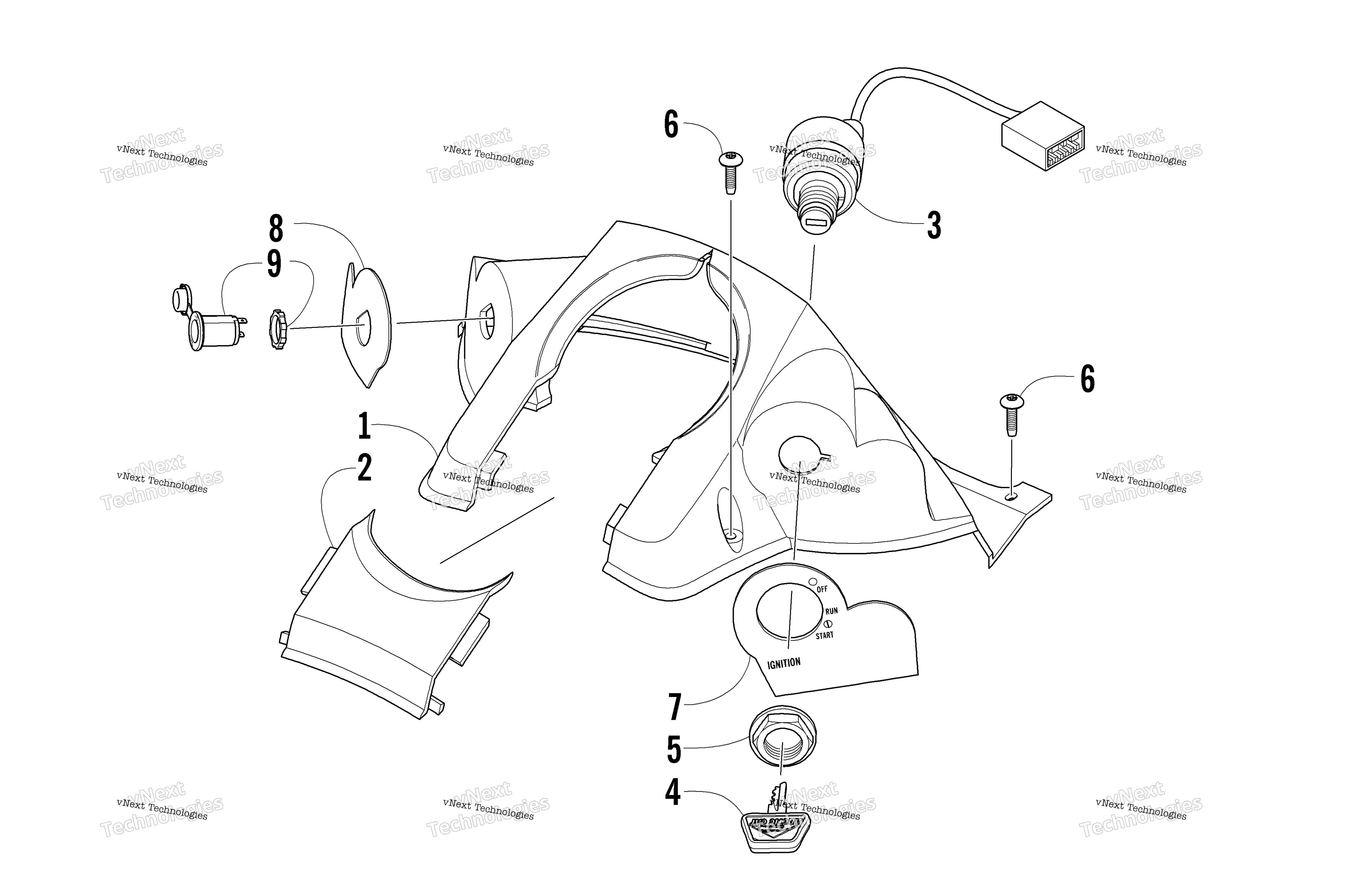 Консоль And Switch Assembly