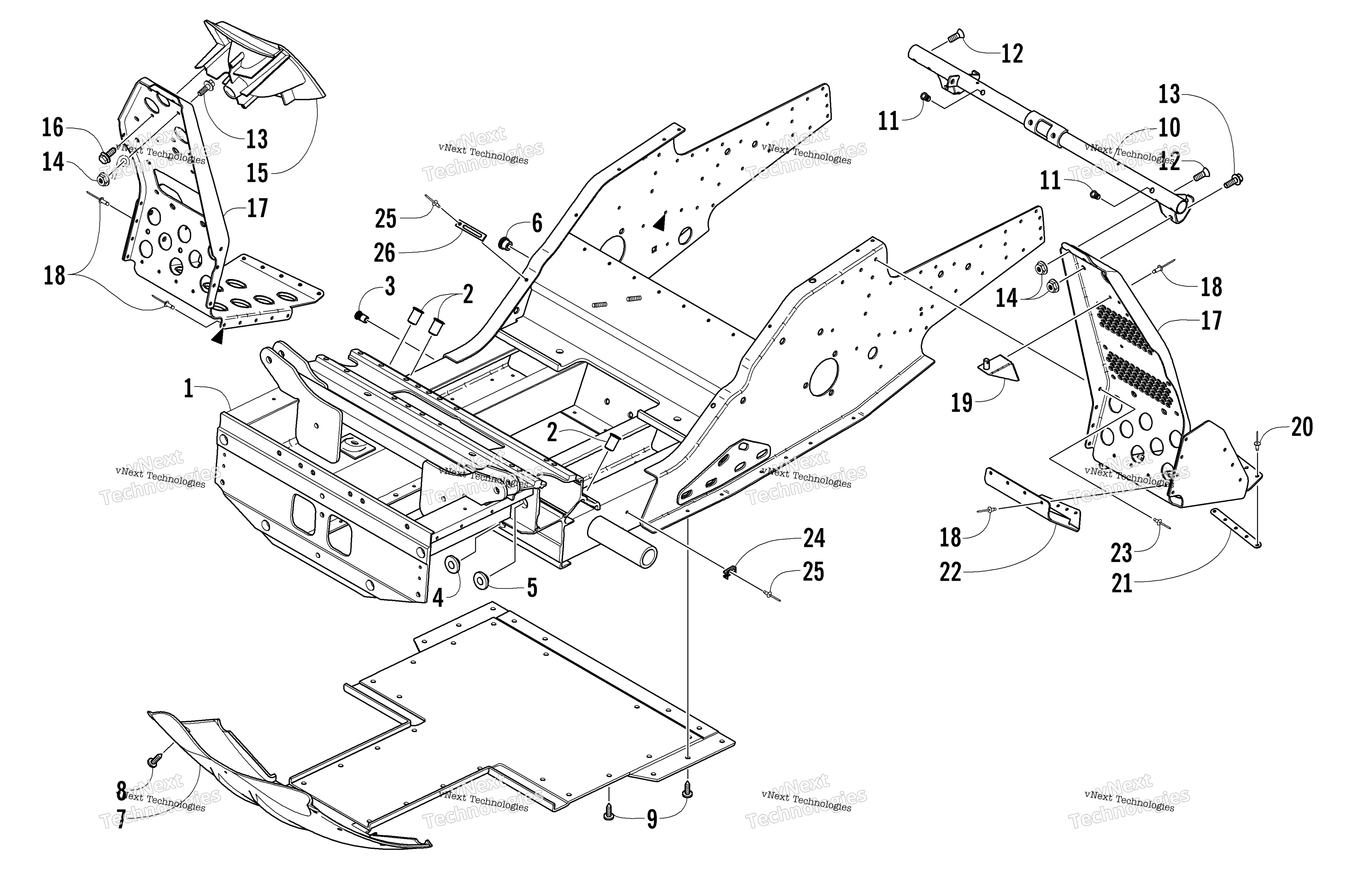 Передняя часть Frame And Footrest Assembly