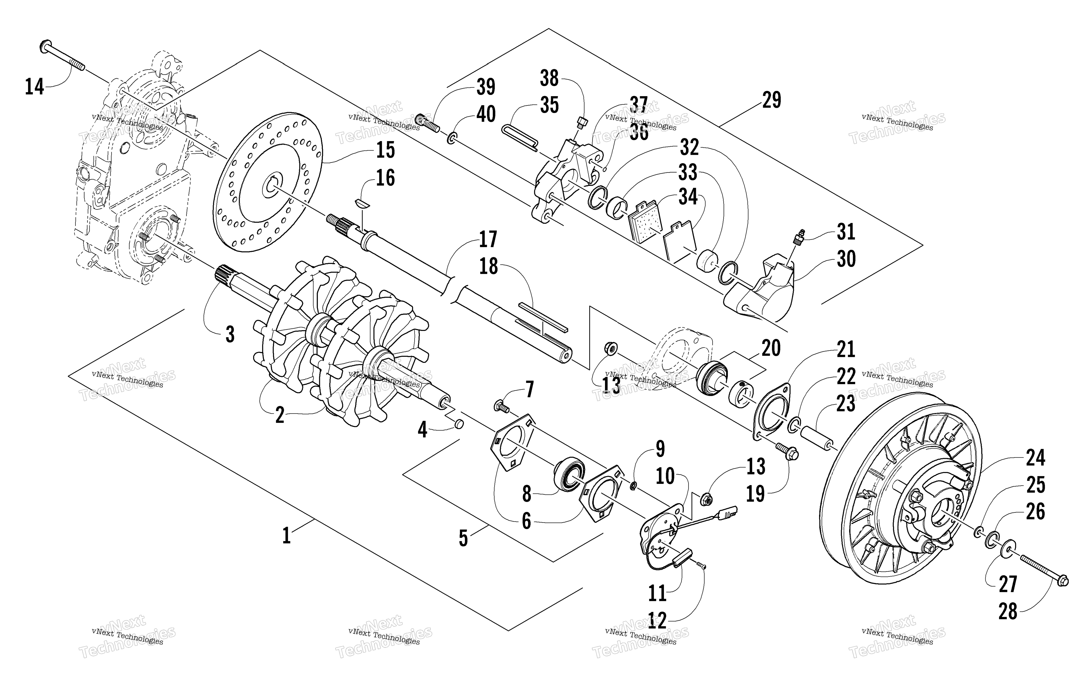 Привод Train Shaft And Brake Assemblies