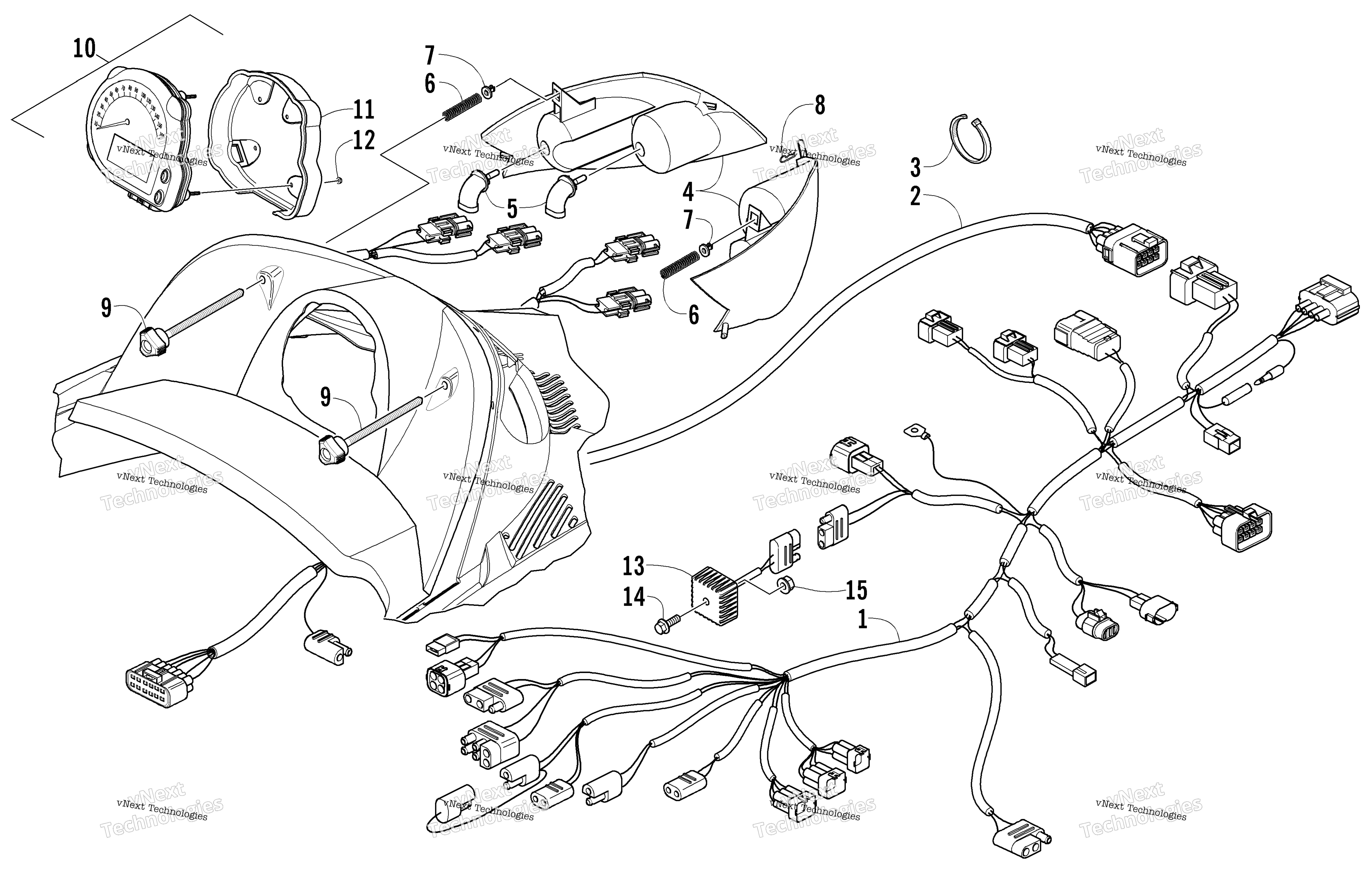 Headlight, Instruments, и Wiring Assemblies