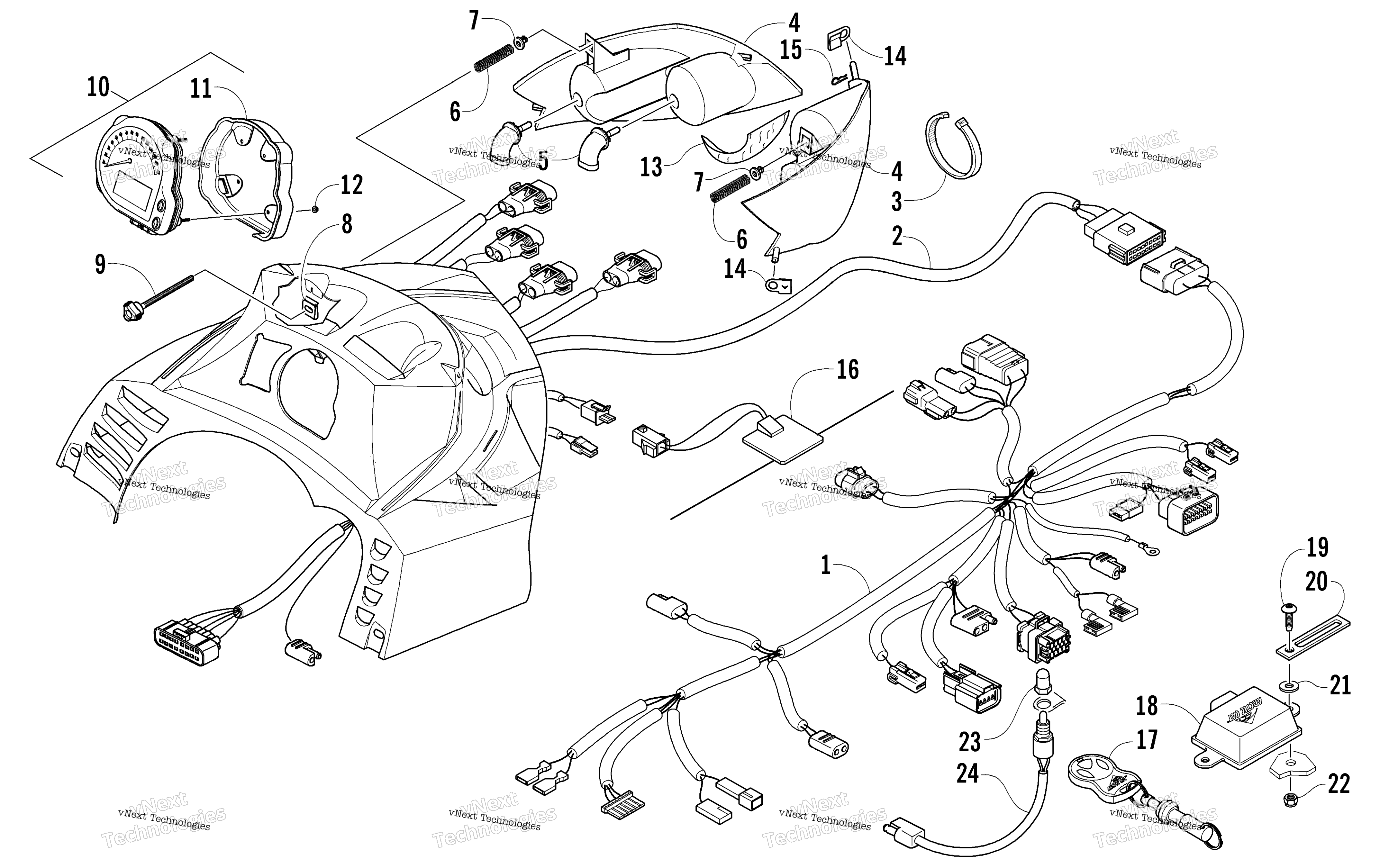 Headlight, Instruments, и Wiring Assemblies