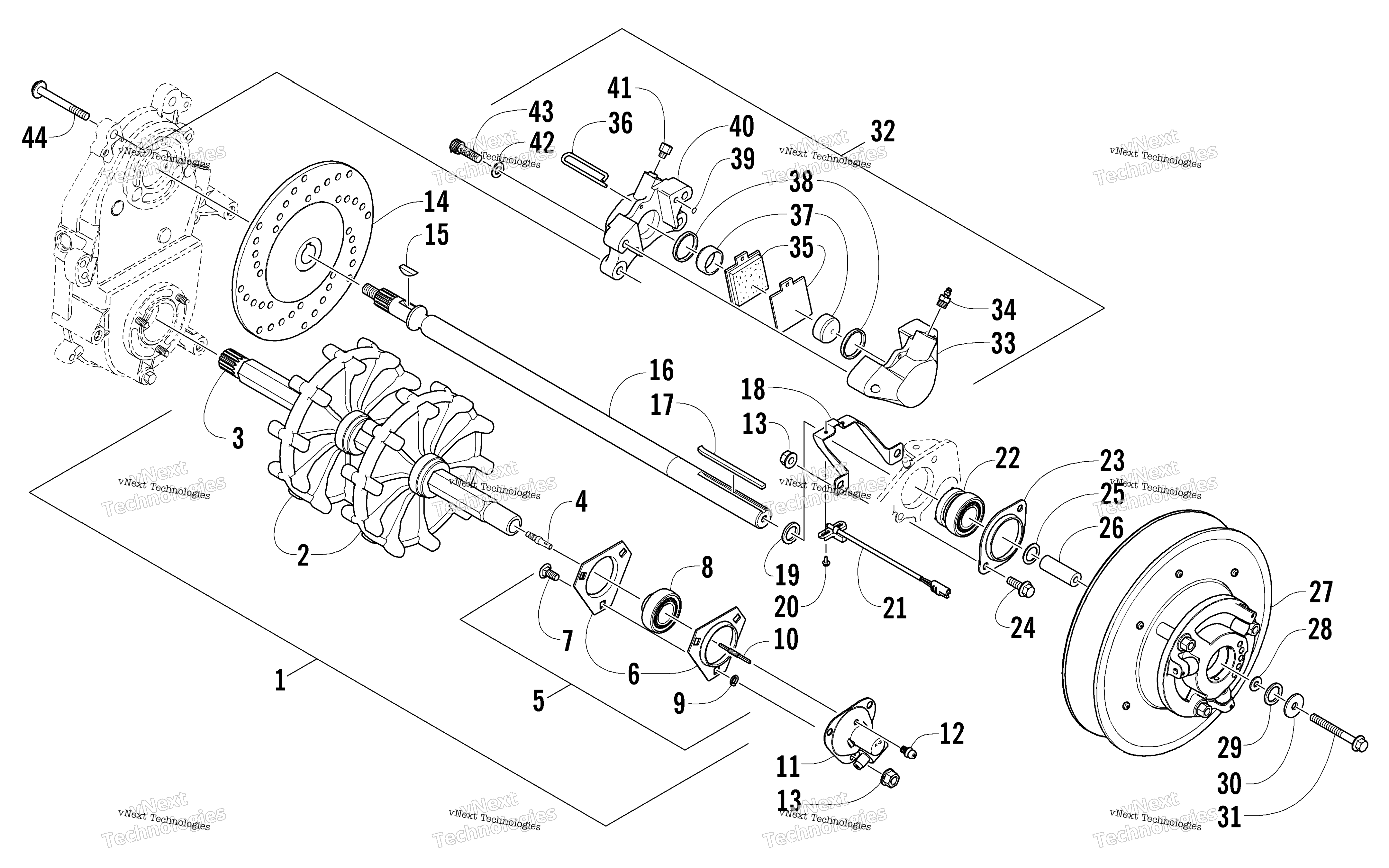 Привод Train Shaft And Brake Assemblies