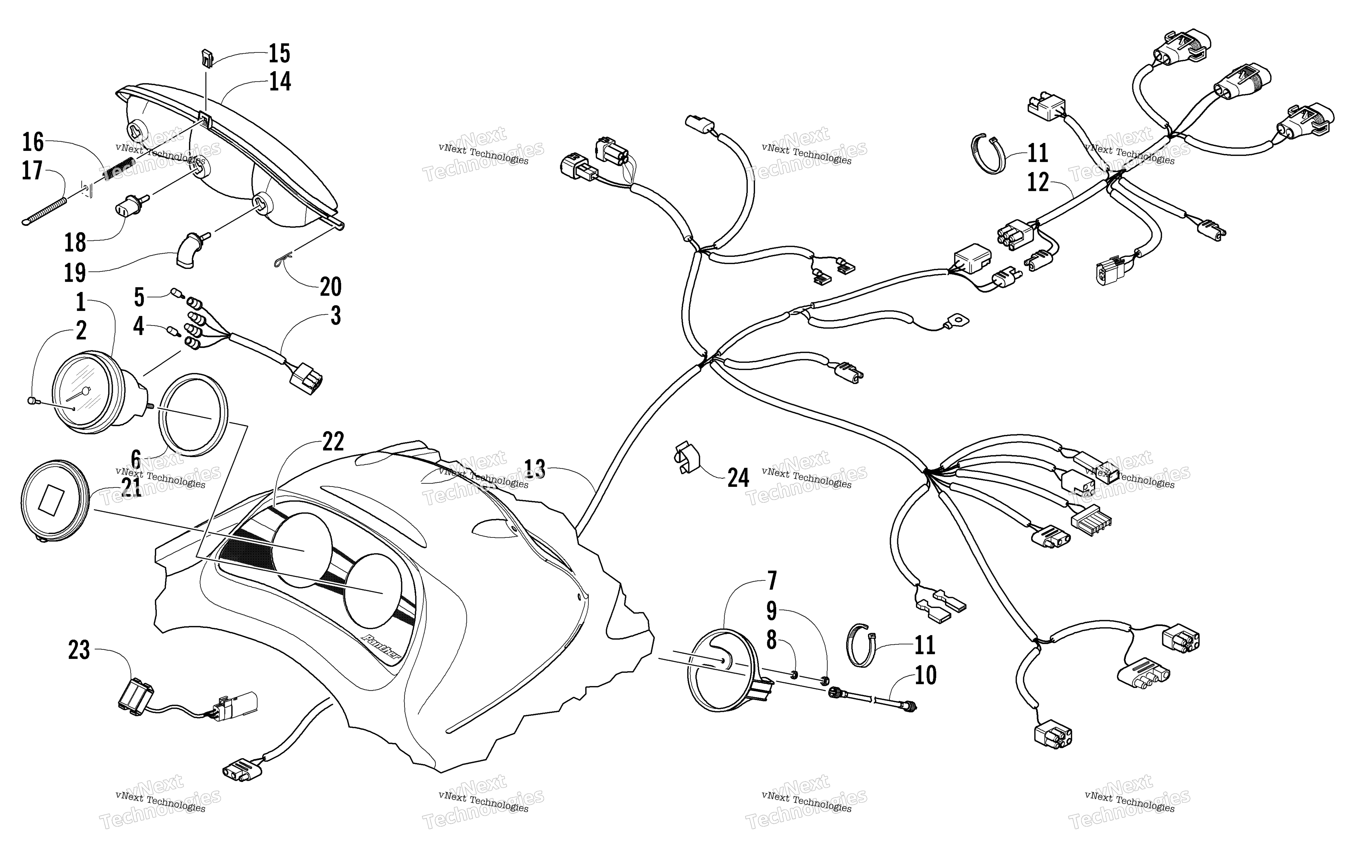 Headlight, Instruments, и Wiring Assemblies