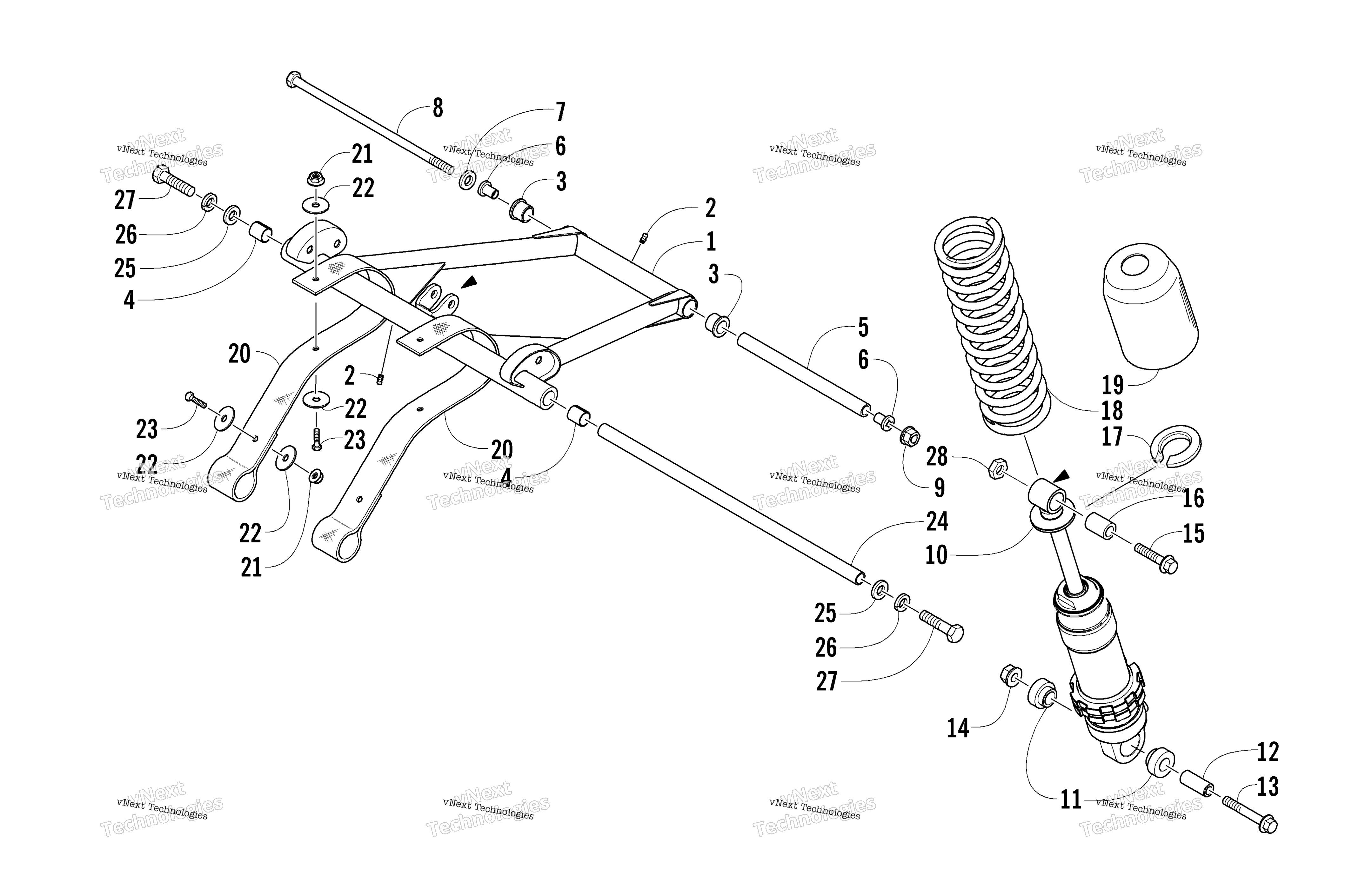 Задняя часть Suspension Front Arm Assembly